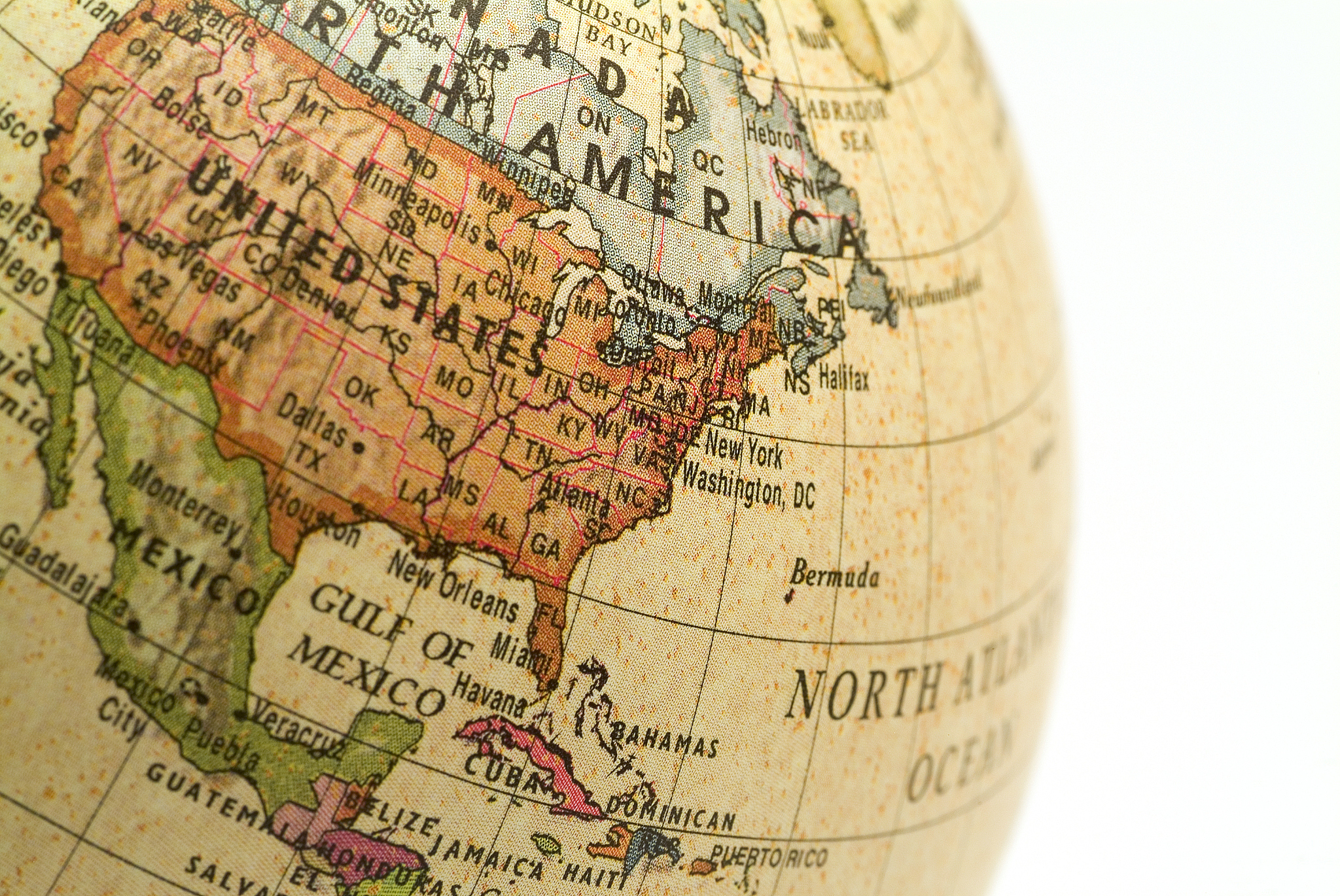 mini globe usa eastern seaboard