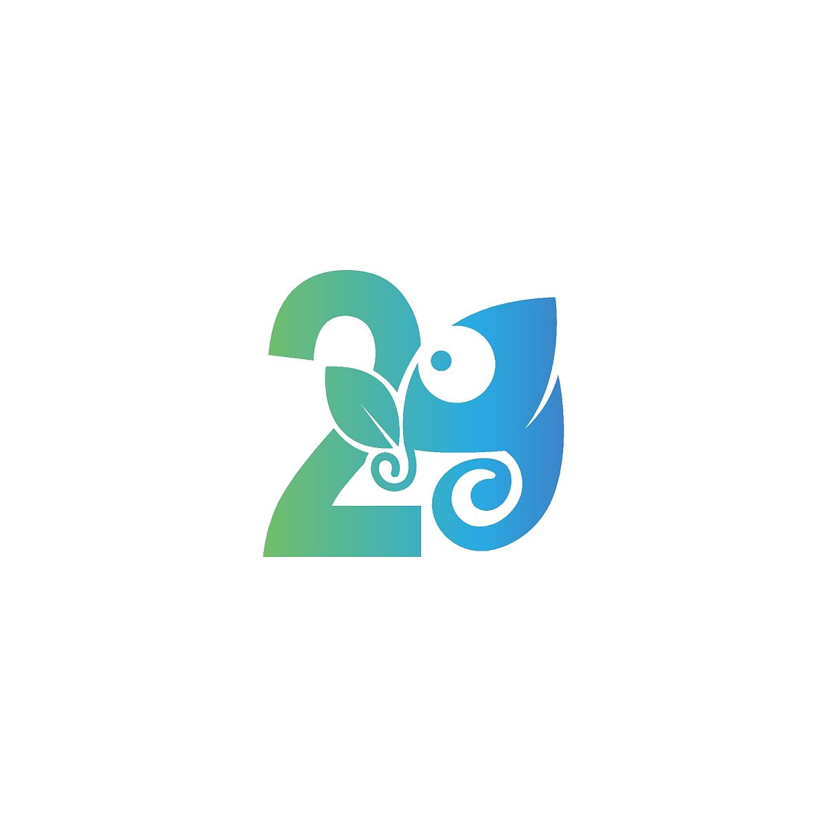 2号图标与变色龙标志设计模板