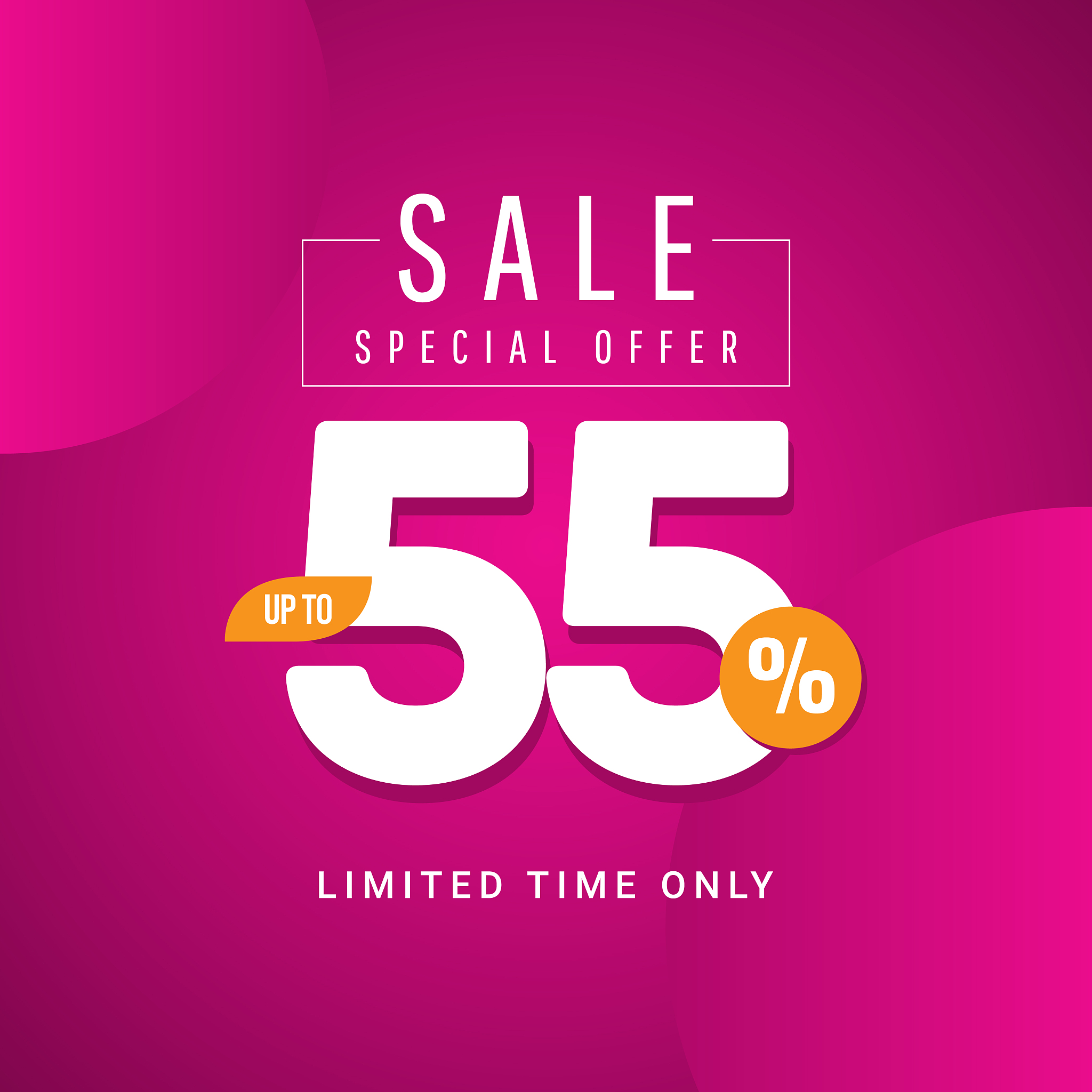 sale special offer up to 55% limited time only vector template d