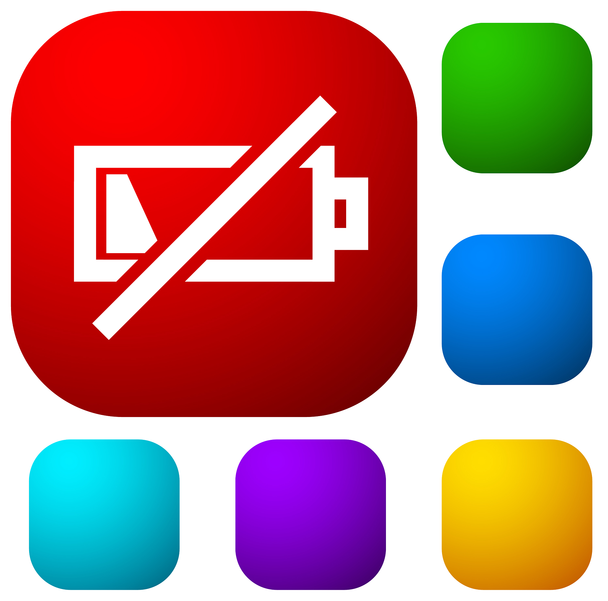icon with low battery symbol battery level