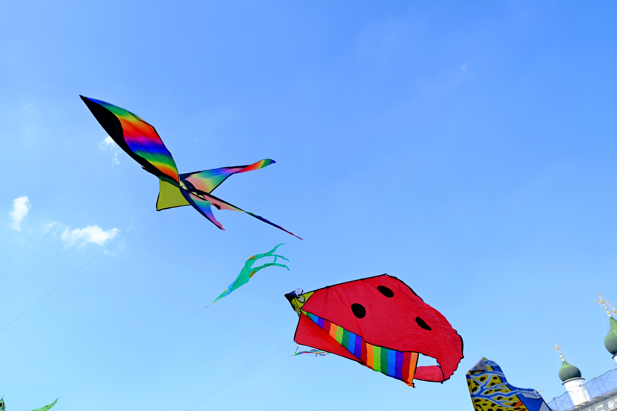 children's toy. children fly a flying kite.