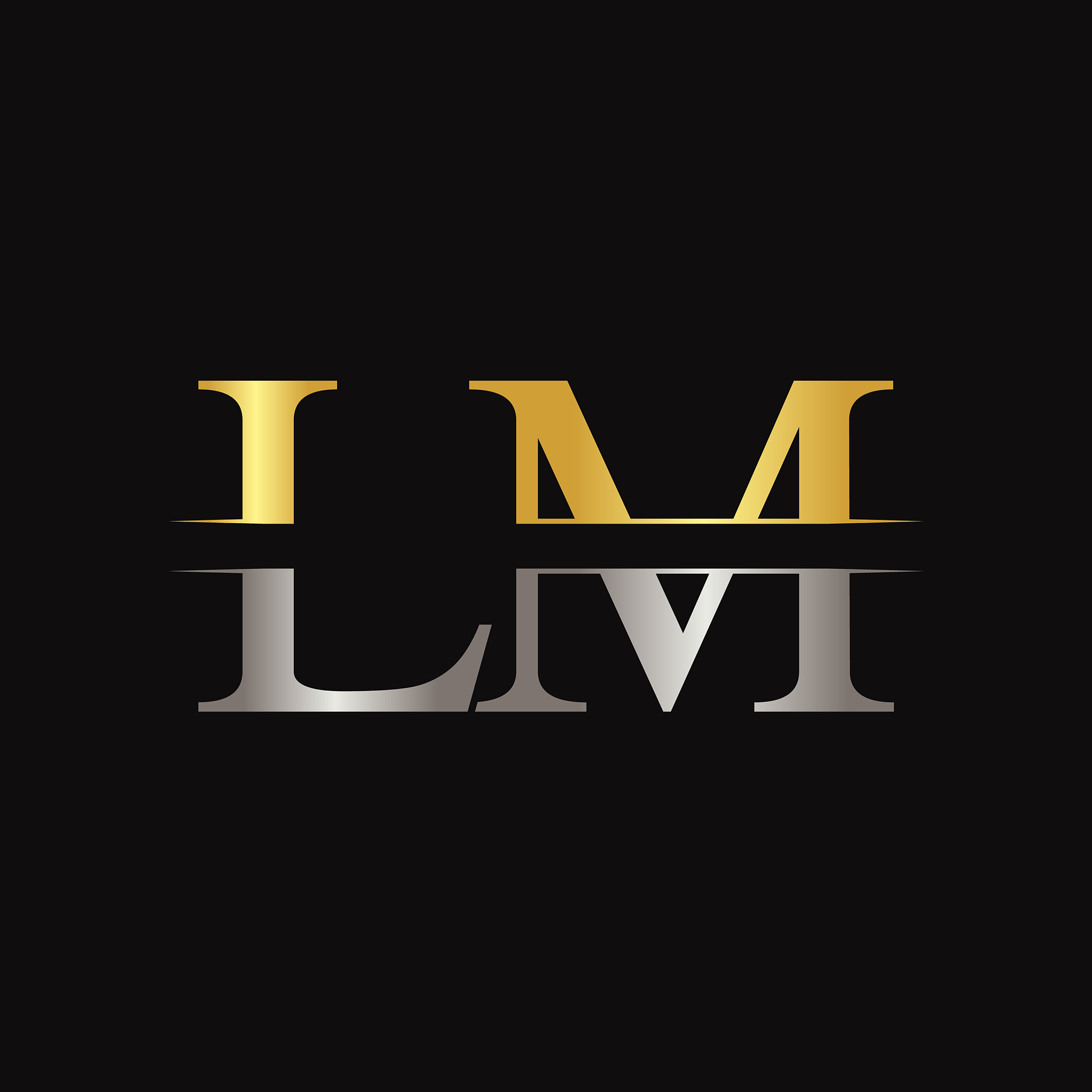 initial lm letter logo design template abstract