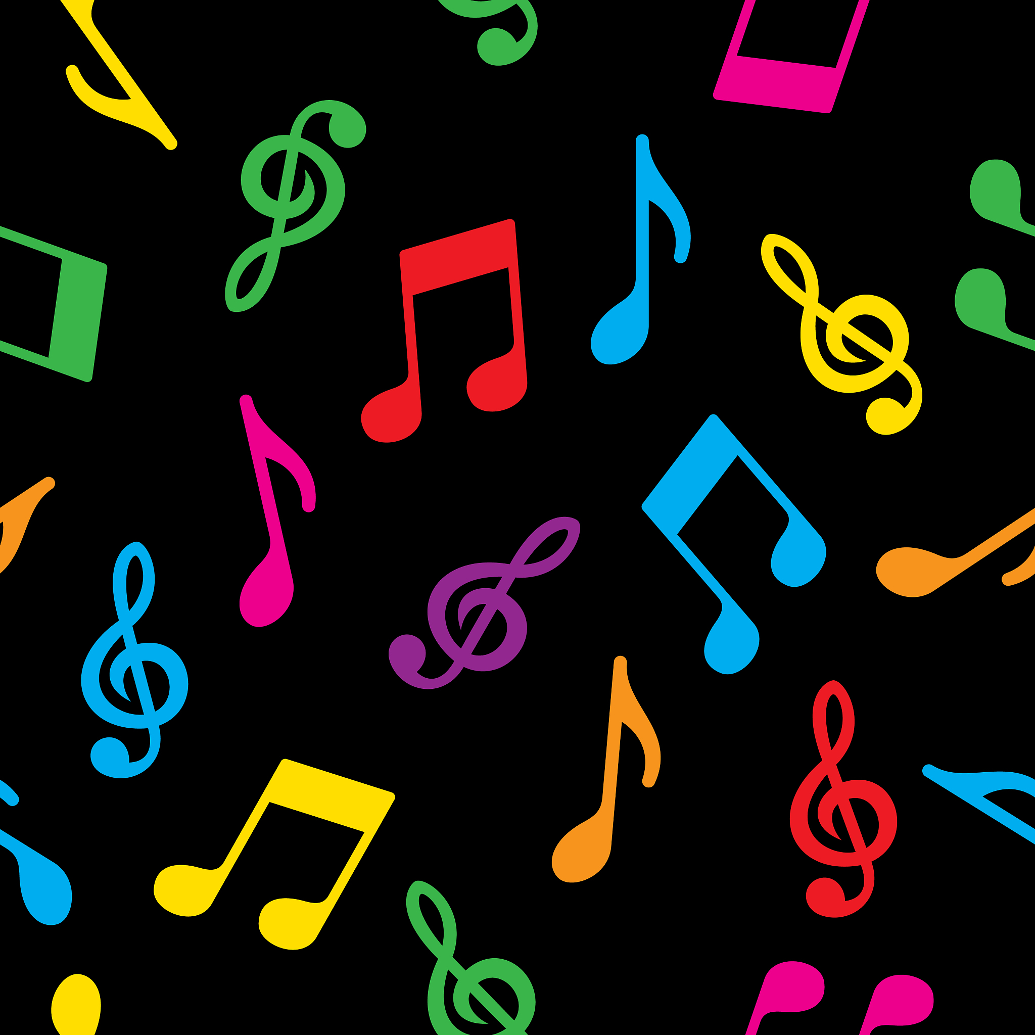 music note pattern colorful