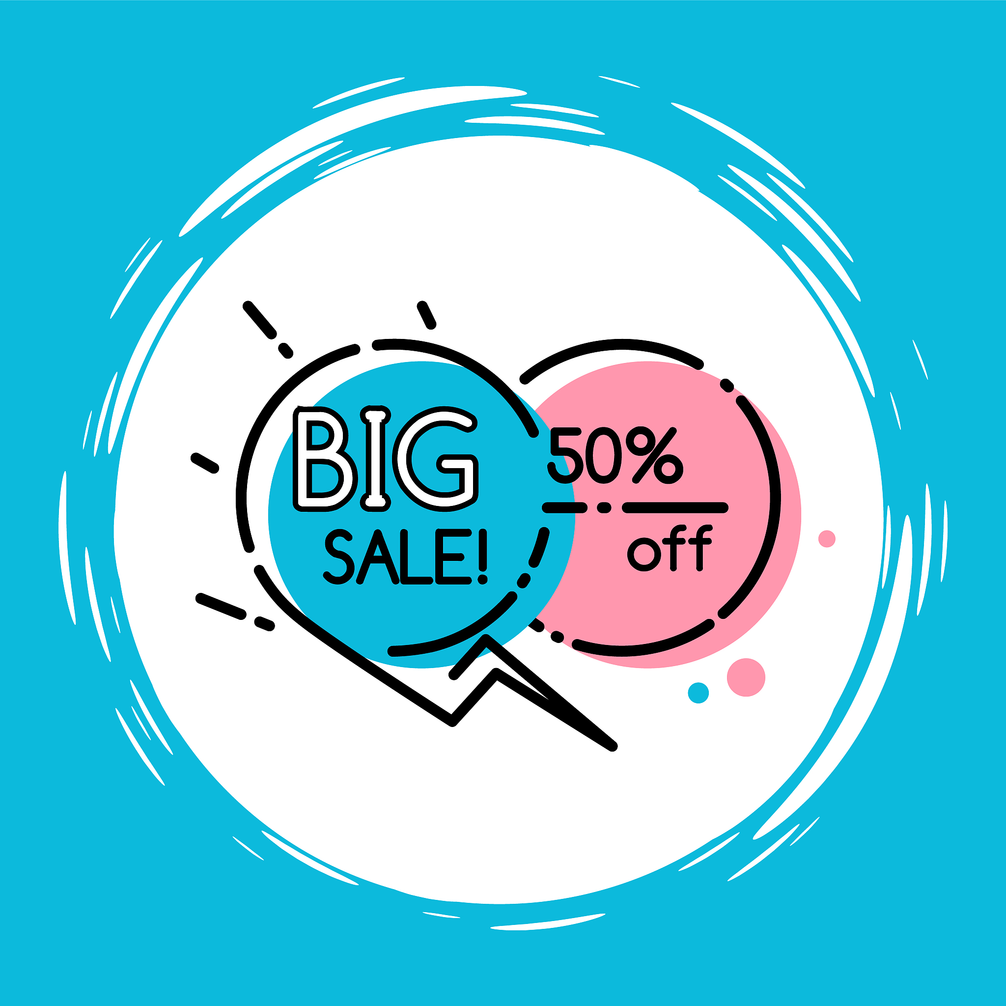 big sale and clearance, circle promotion poster