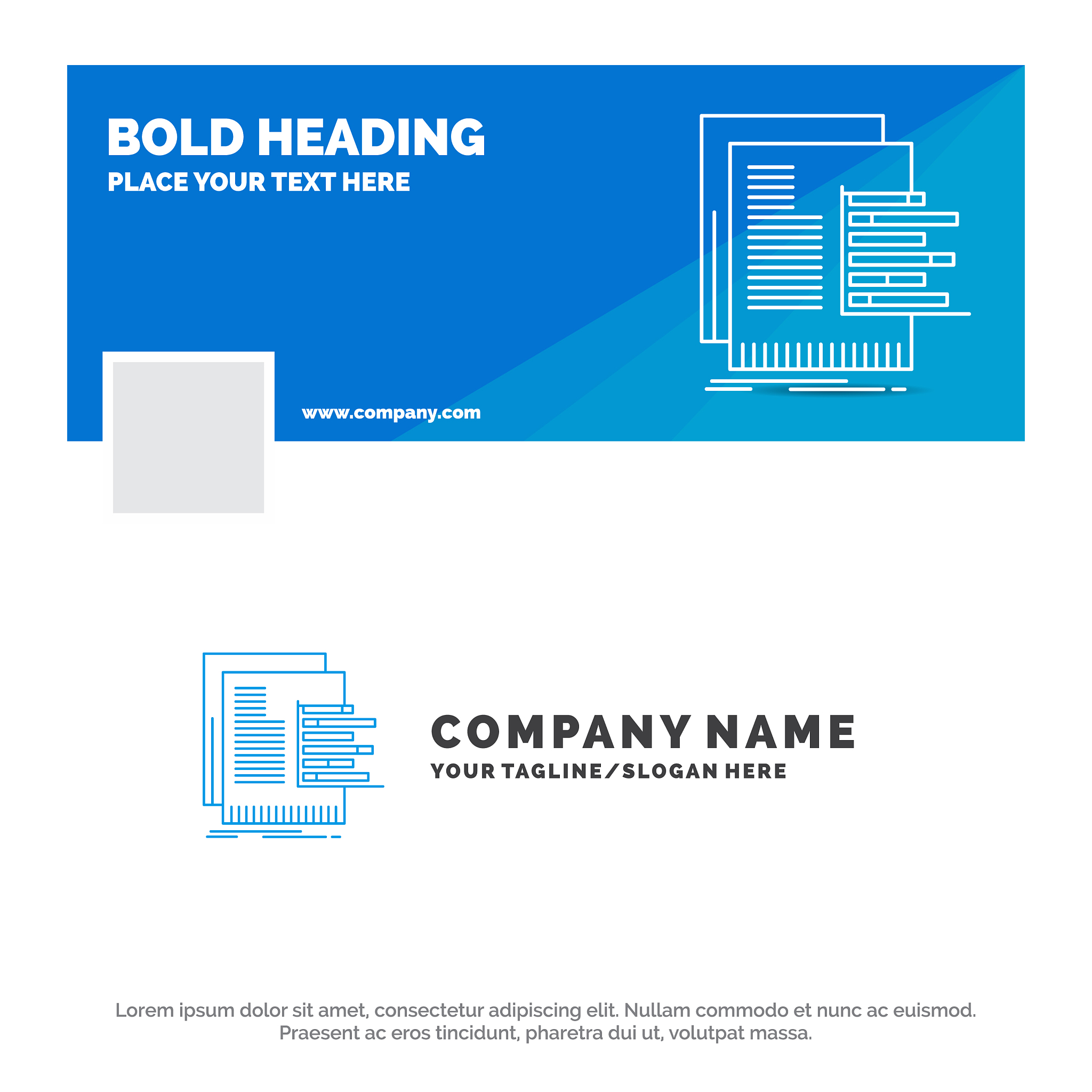 blue business logo template for chart data graph