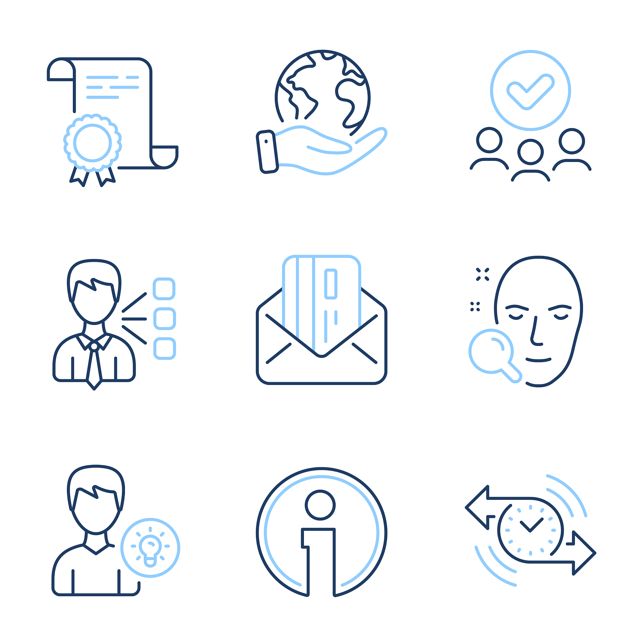 info third party and credit card icons set
