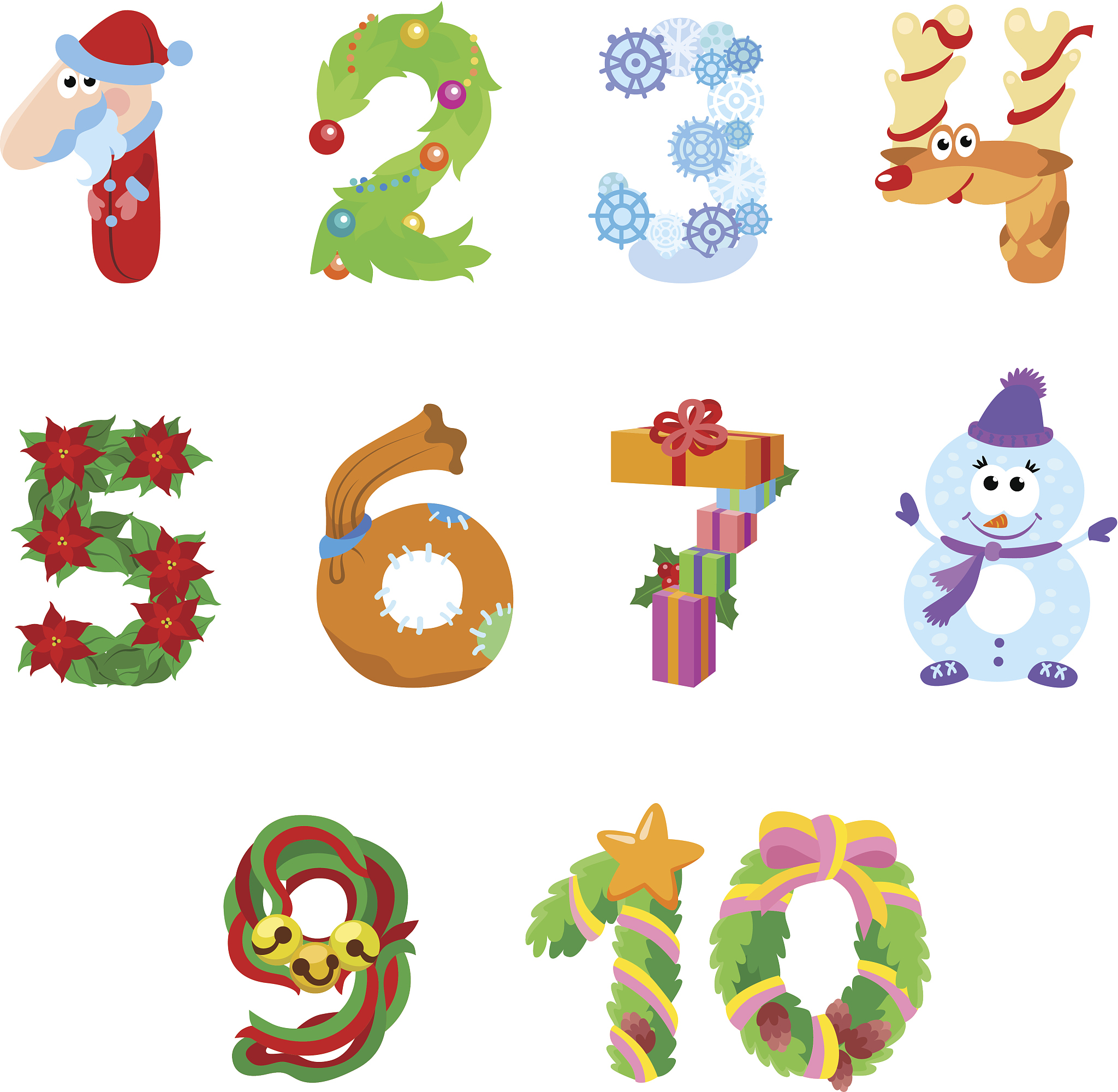 numbers like symbols of the christmas