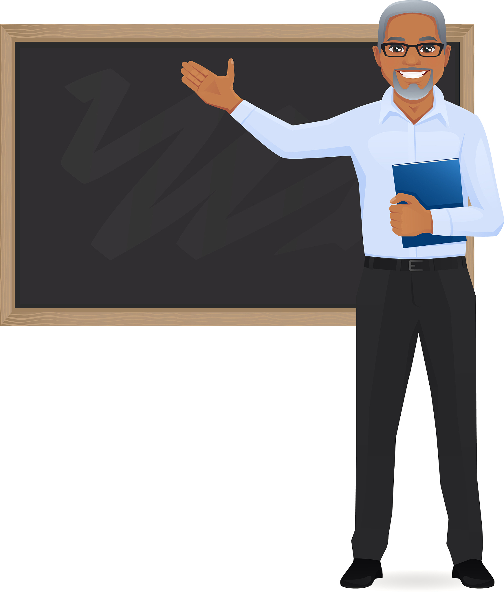 teacher at blackboard