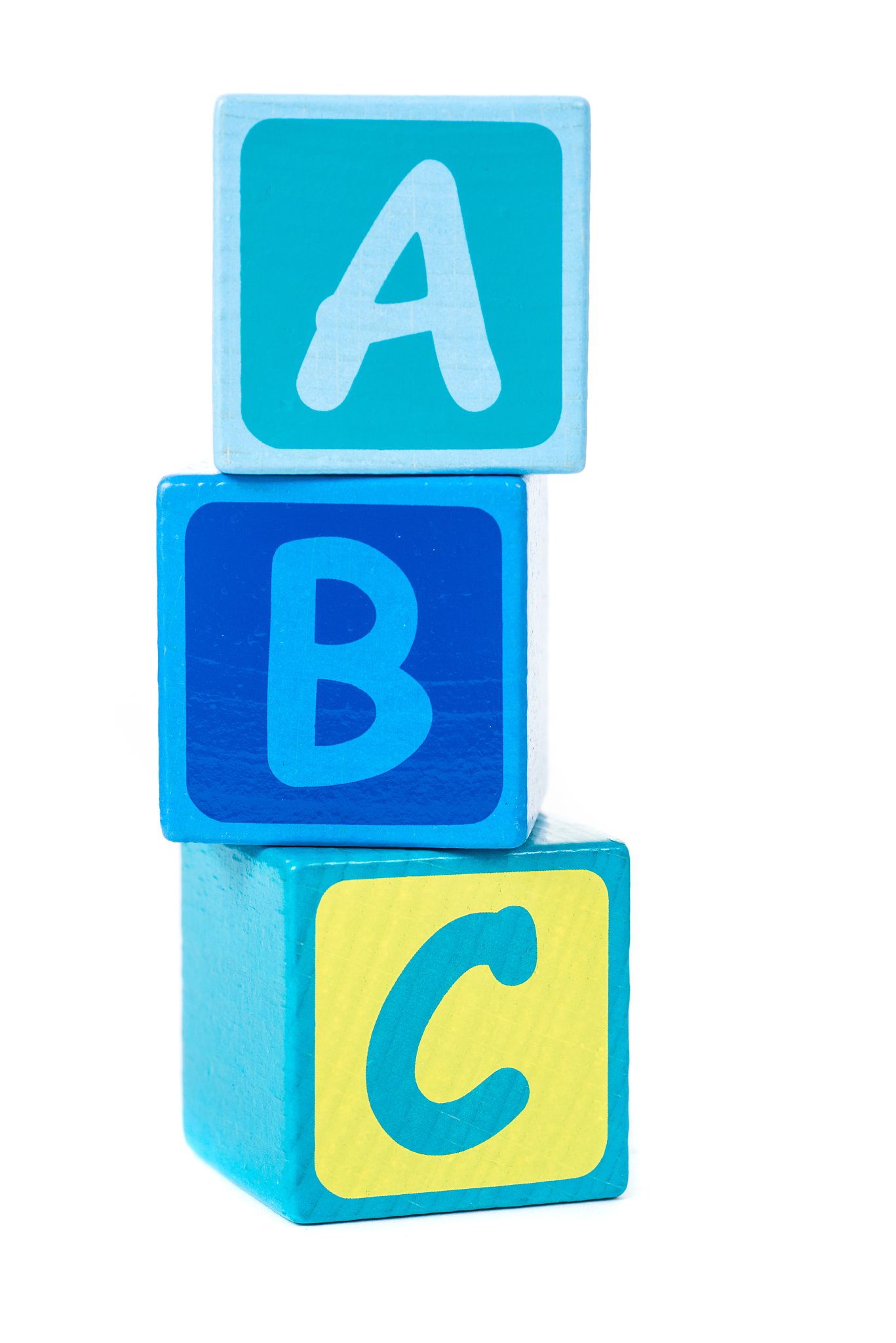 abc with building bricks