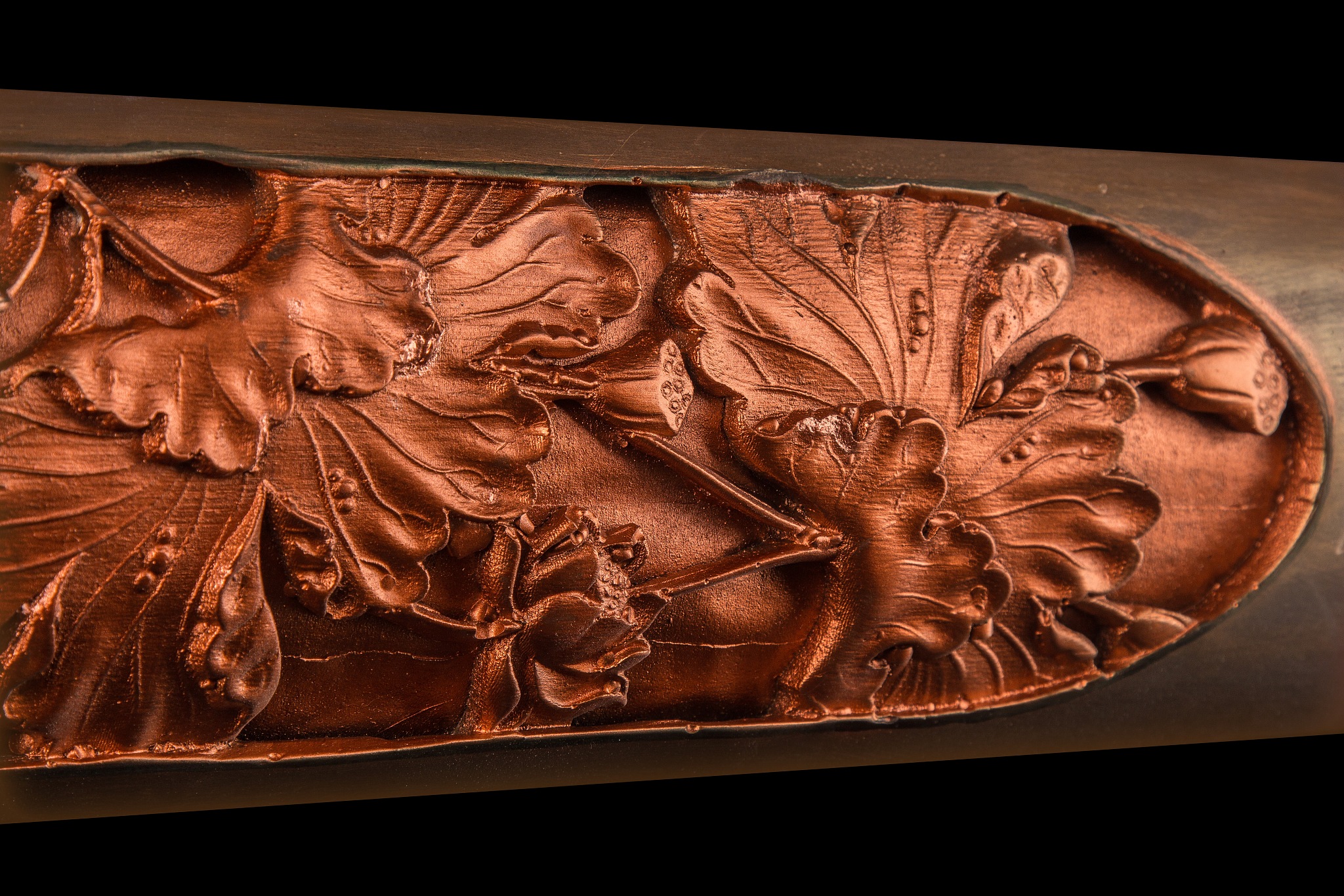 bronze plaster painting, floral patterns, carved decoration gyps