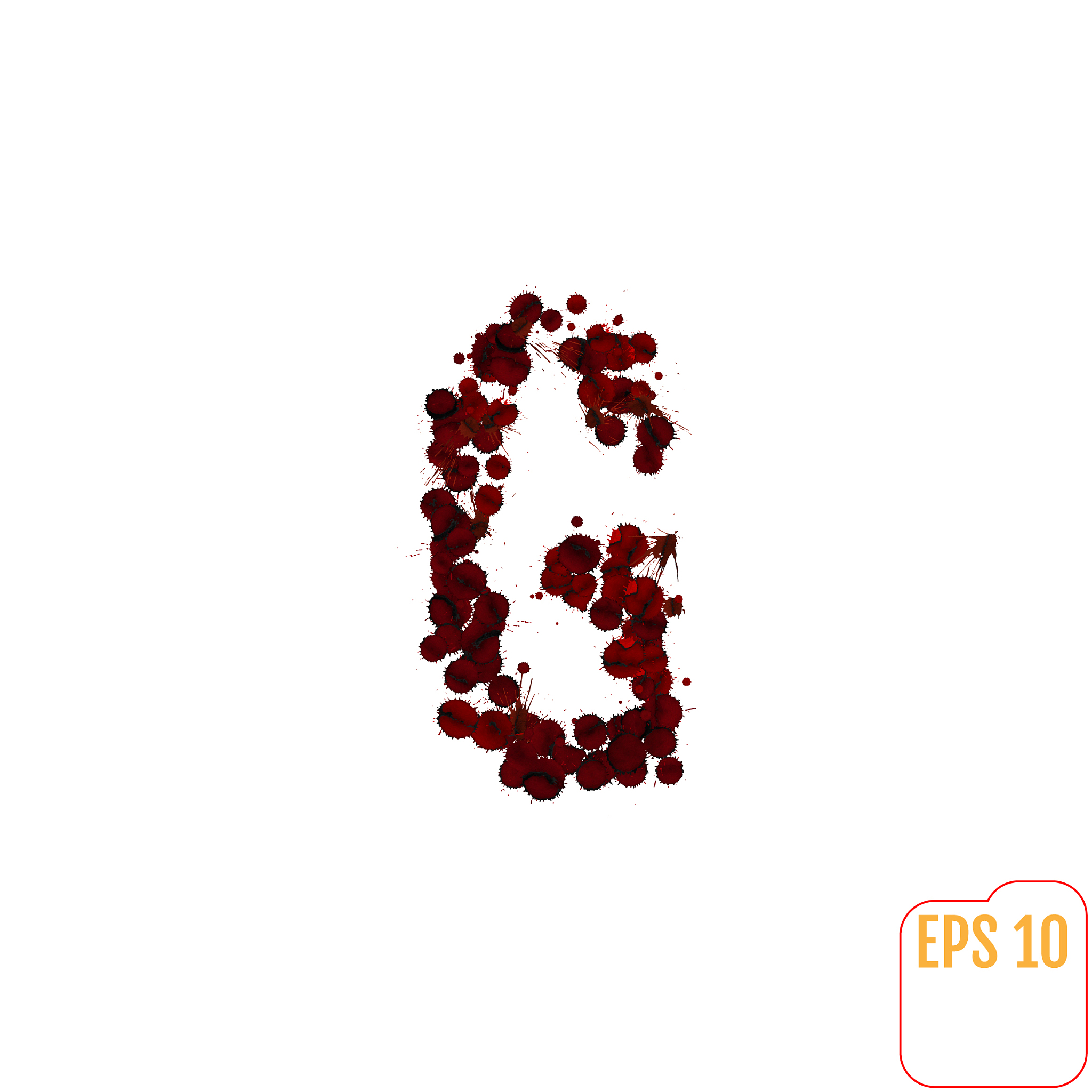 on white background