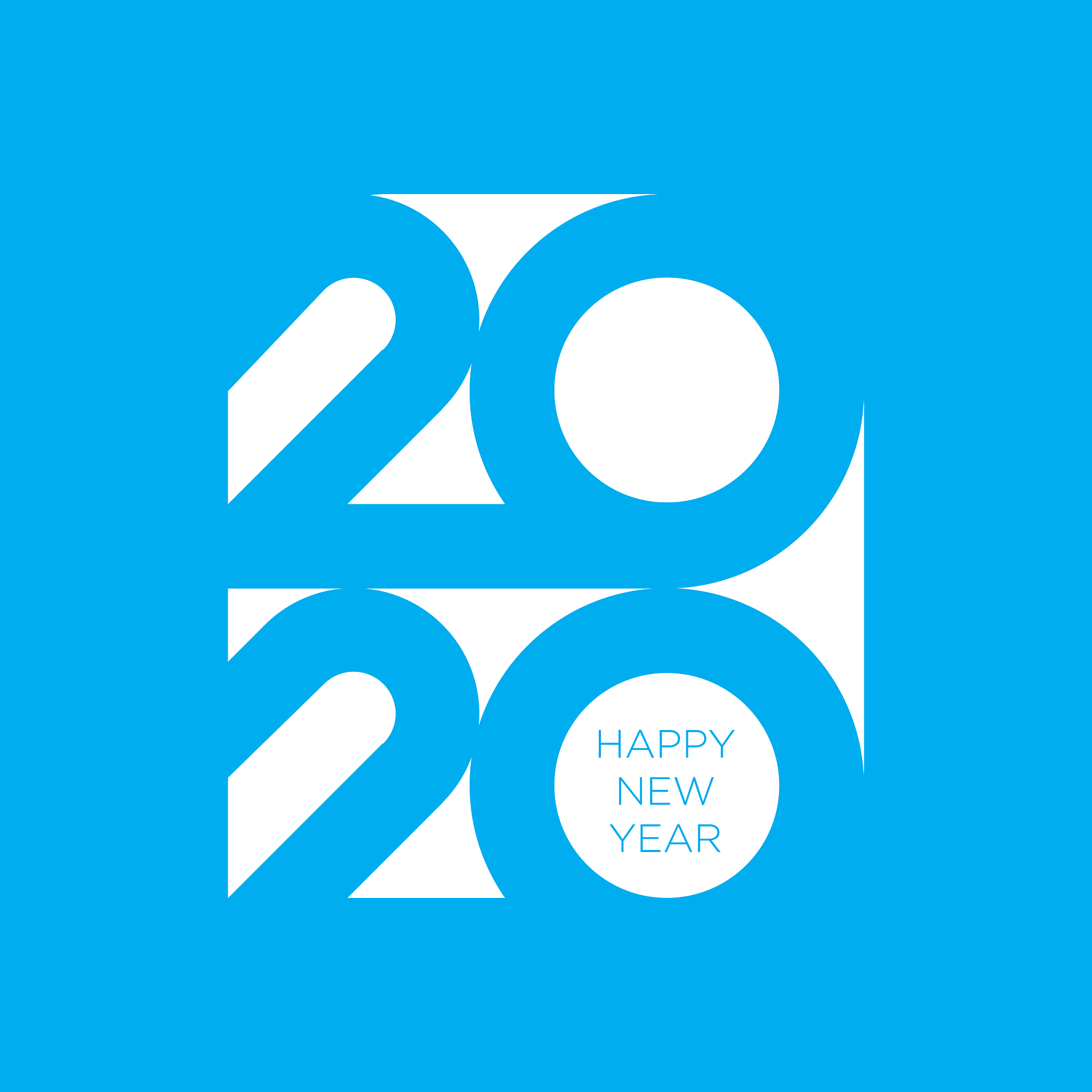 happy new year 2020 logo text design cover of