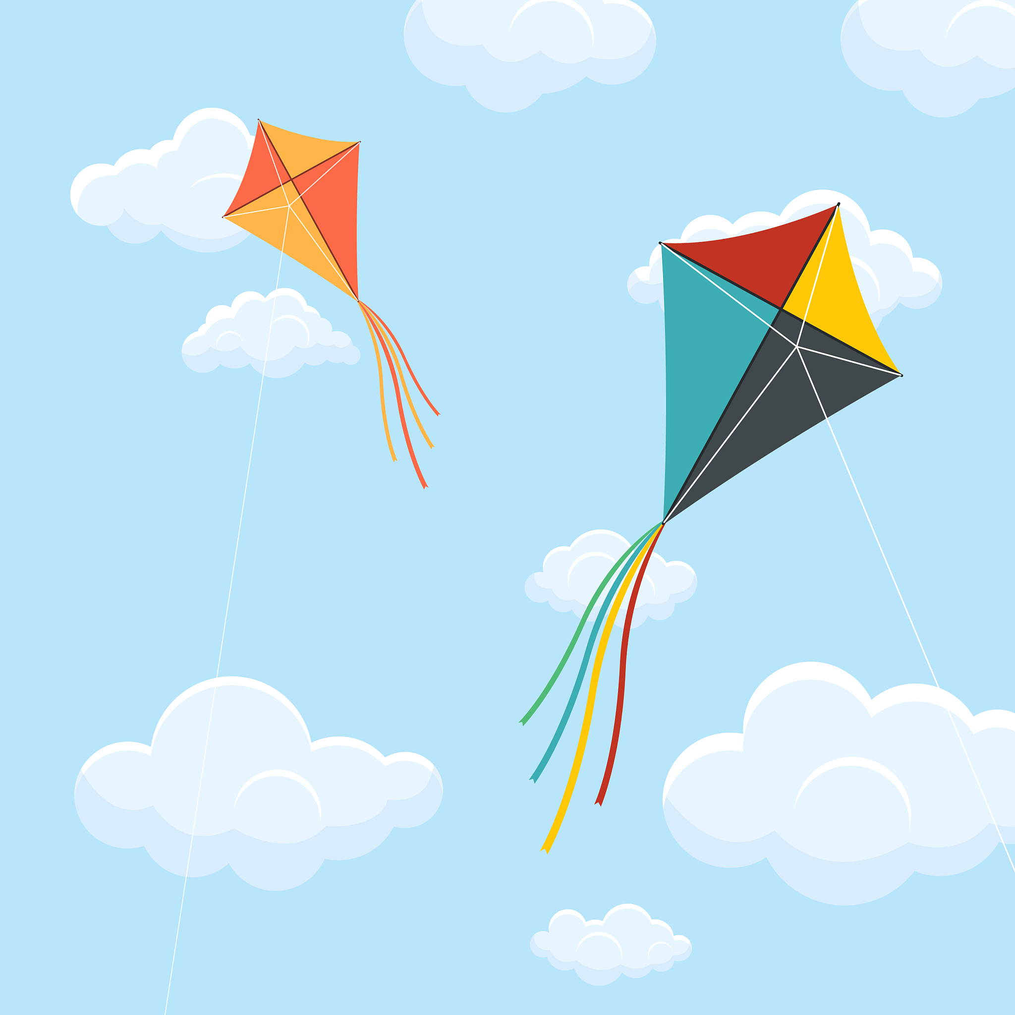 paper kite on blue sky