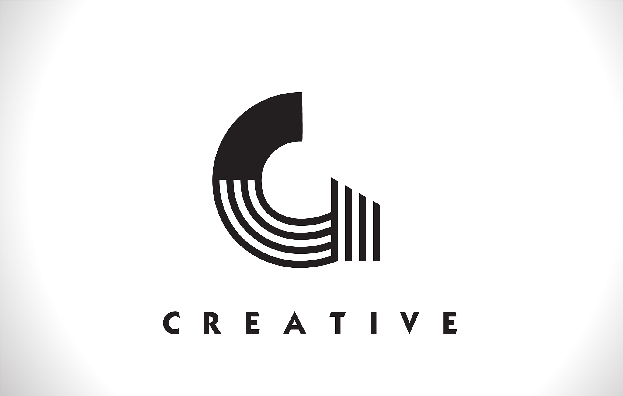 g logo letter with black lines design line letter