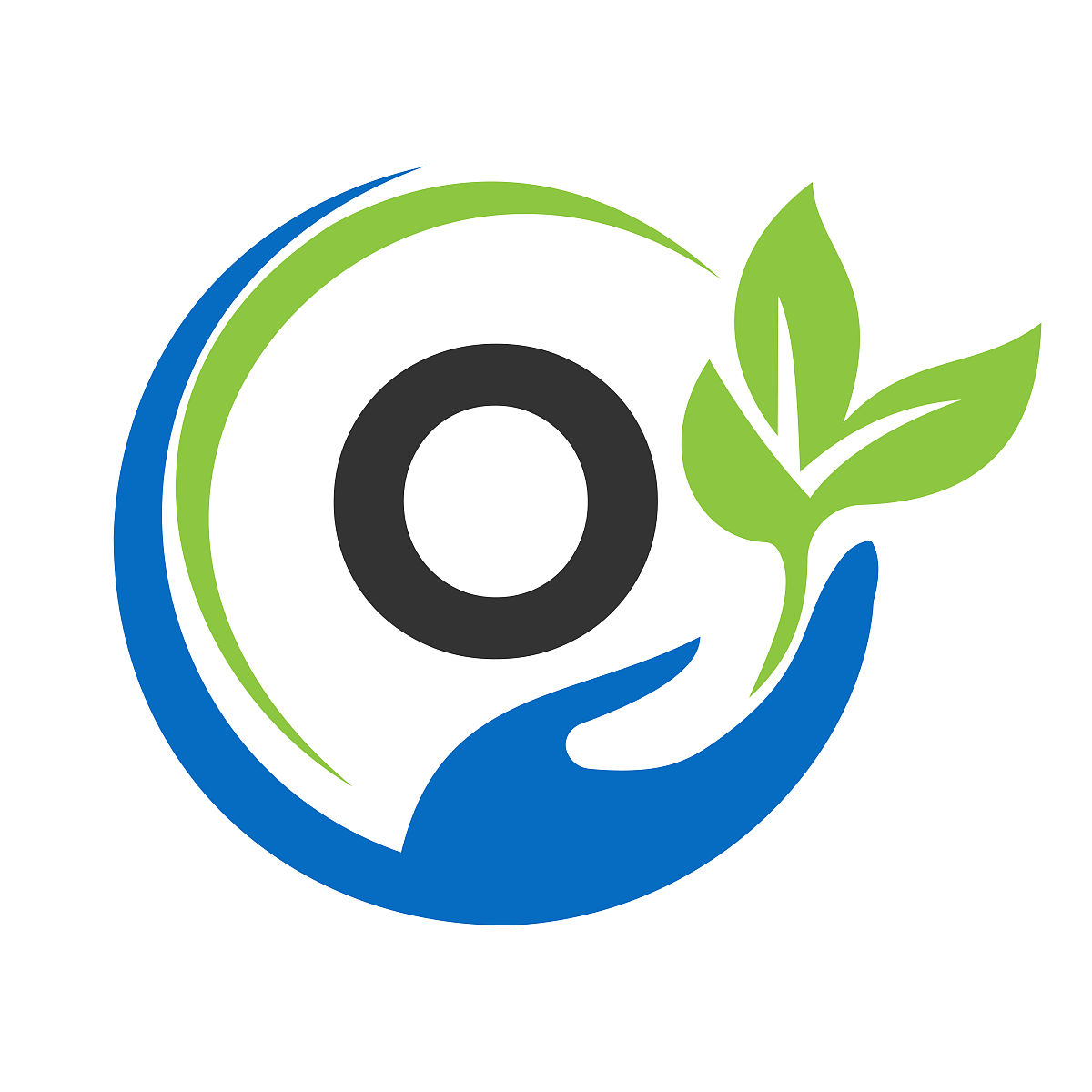 亲历字母o标志设计.o医疗保健,带手部标志的基金会