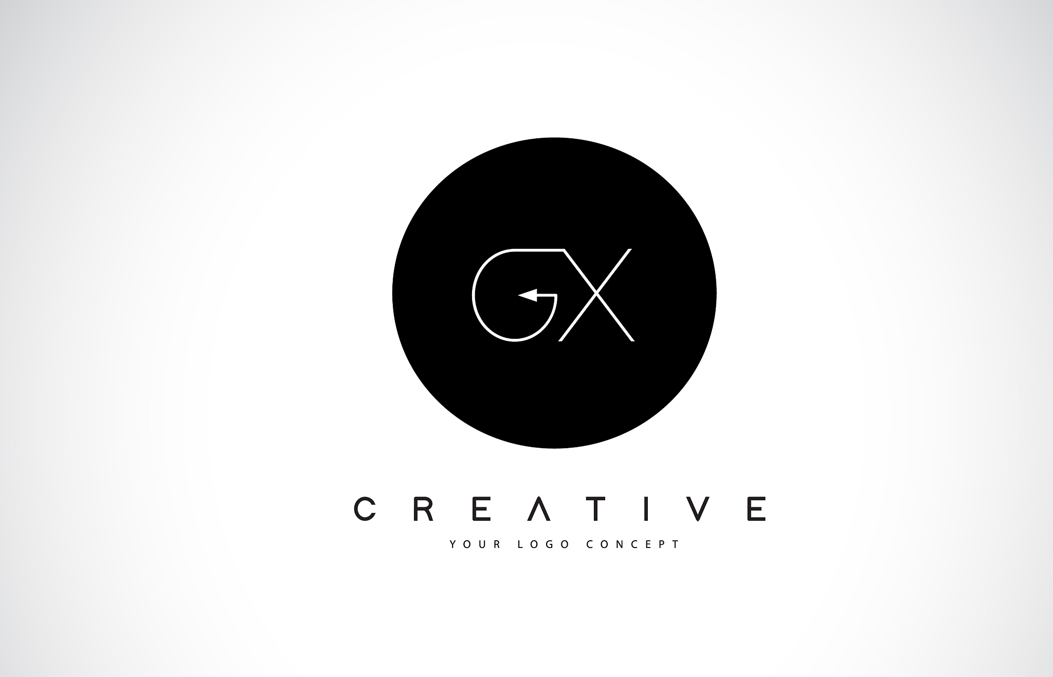 gx g x logo design with black and white creative
