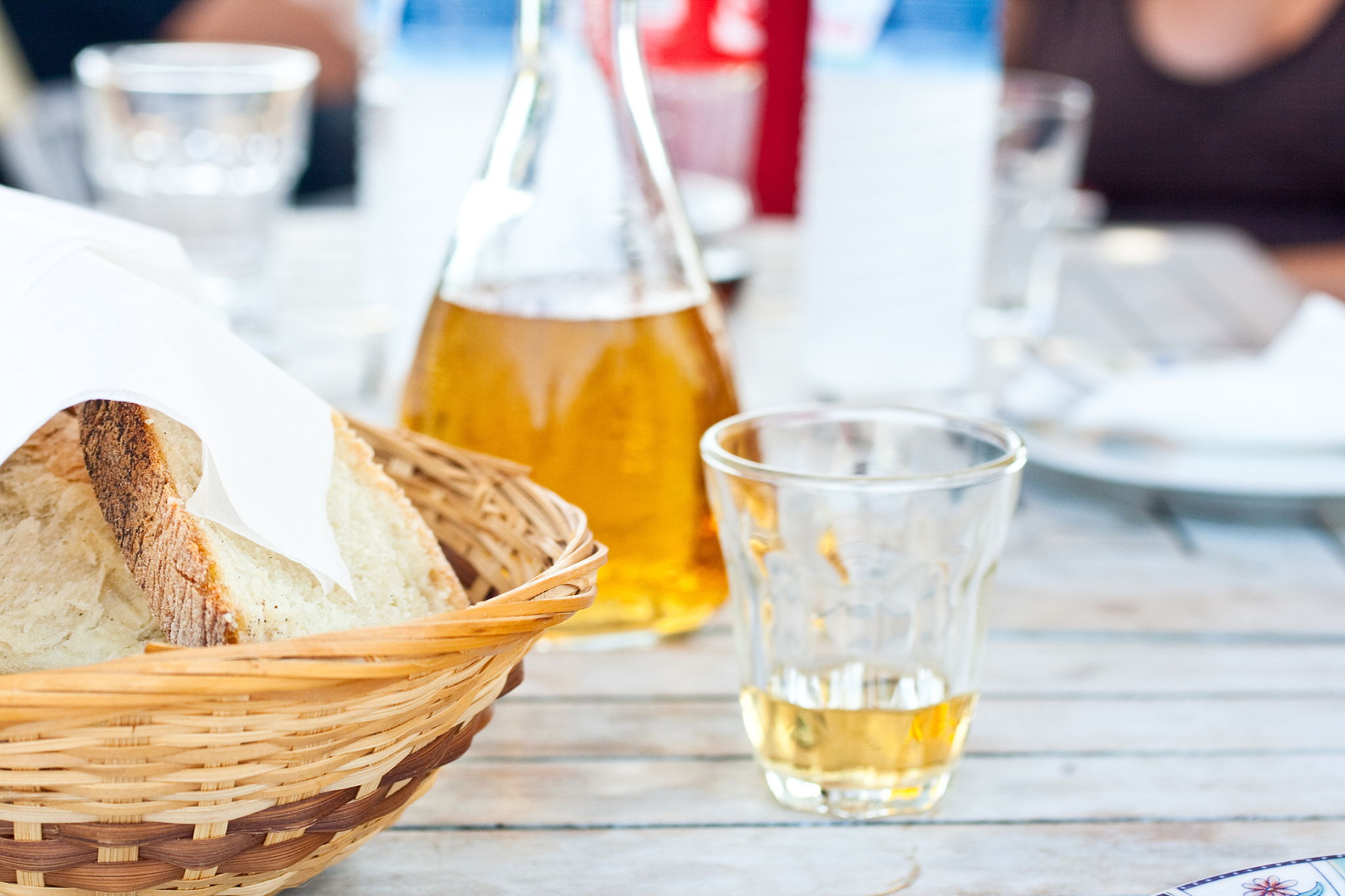 bread and retsina, greek wine