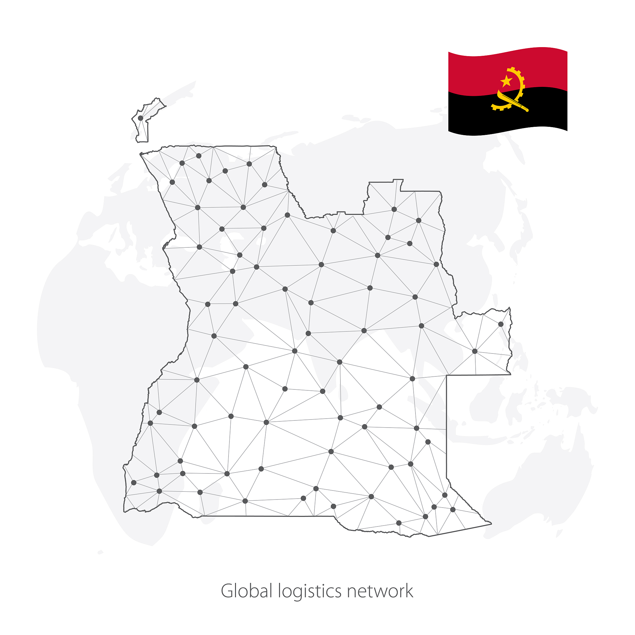 global logistics network concept. communications network map ang