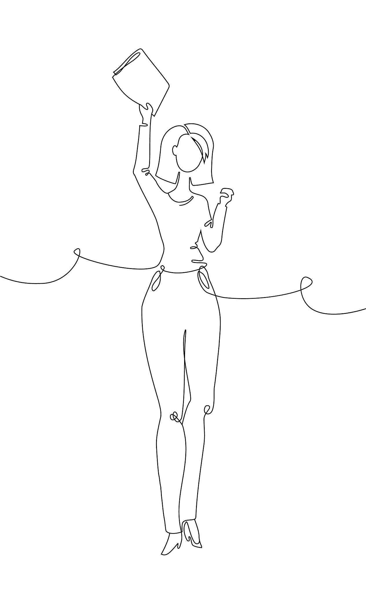 businesswoman - one line design style