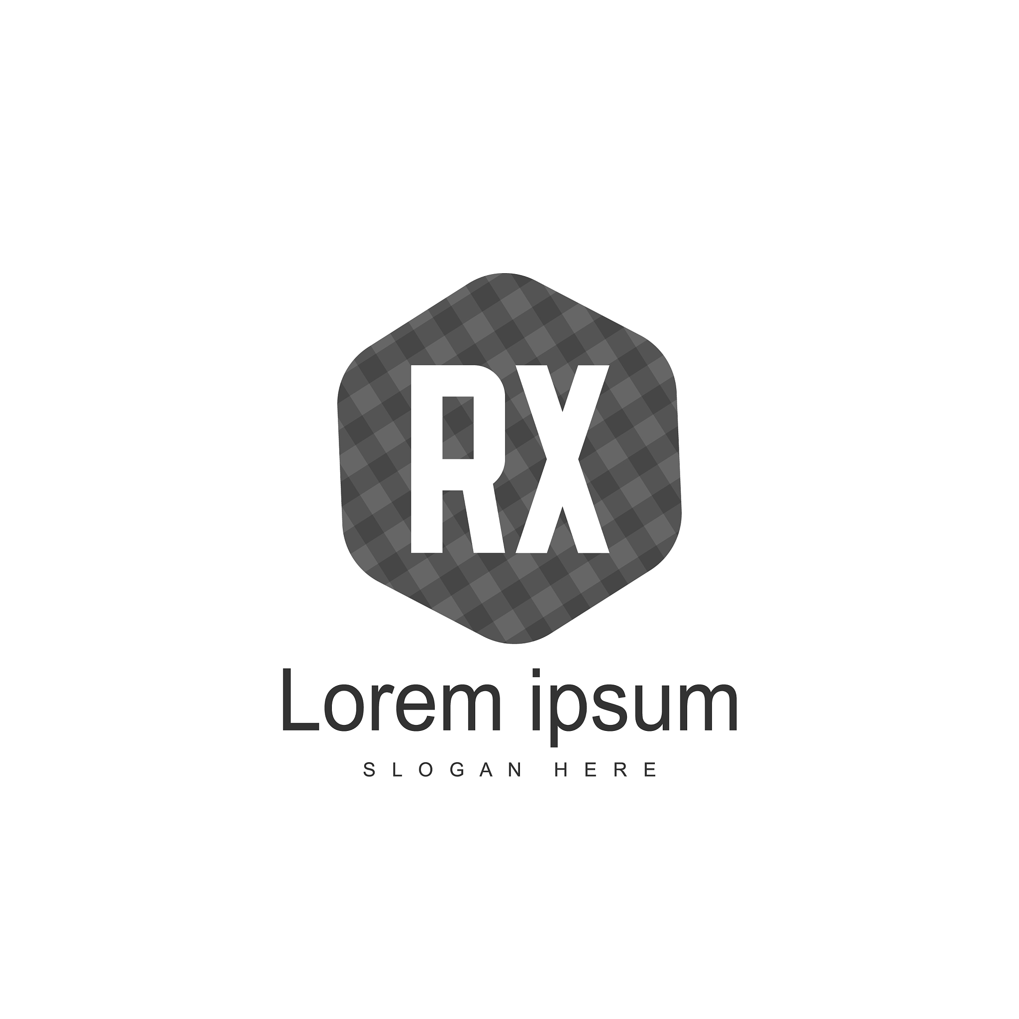 initial rx logo template minimalist letter logo