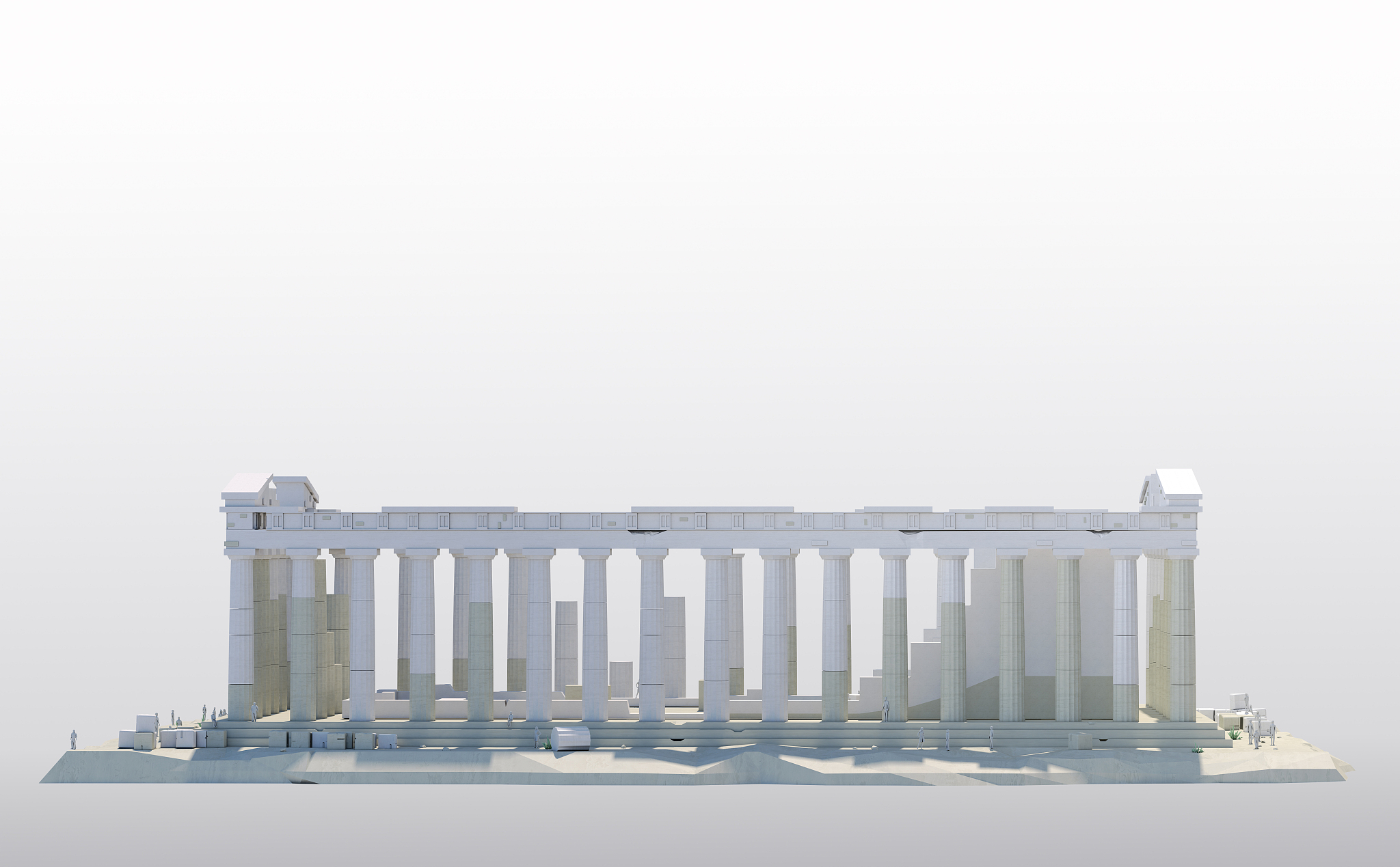 famous buildings viii - acropolis (clear scene side view)