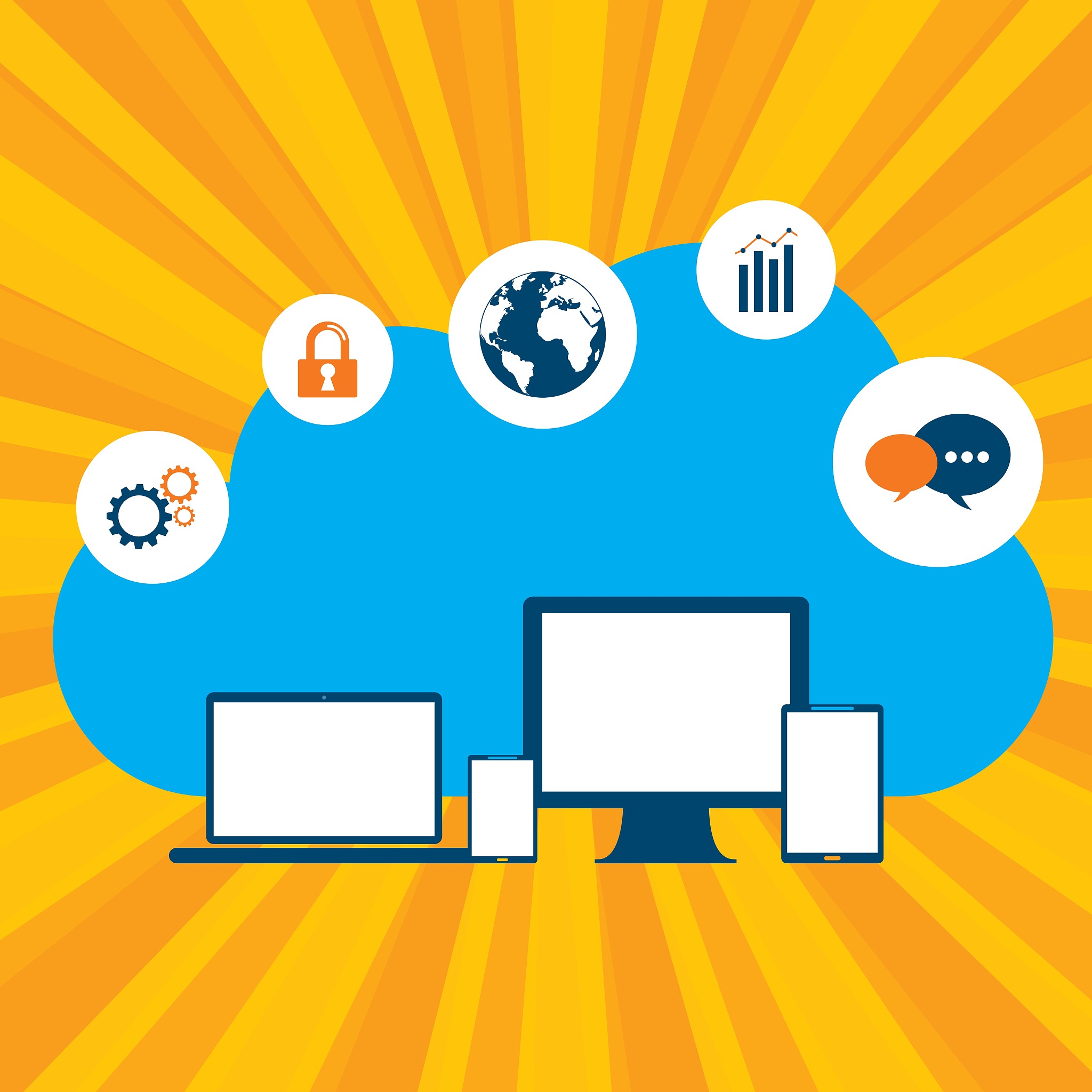 cloud computing, computer and safety.