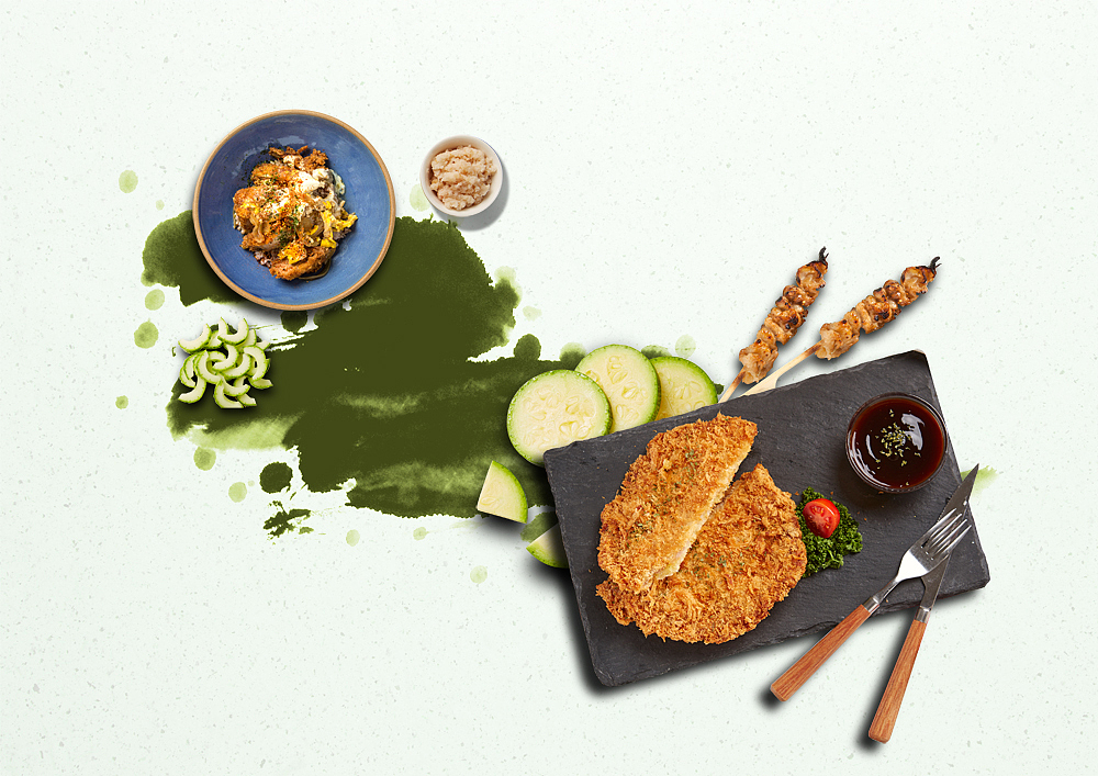 food themed digital composite image