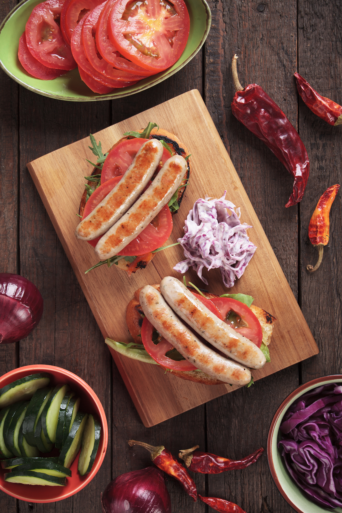 grilled sausage sandwich