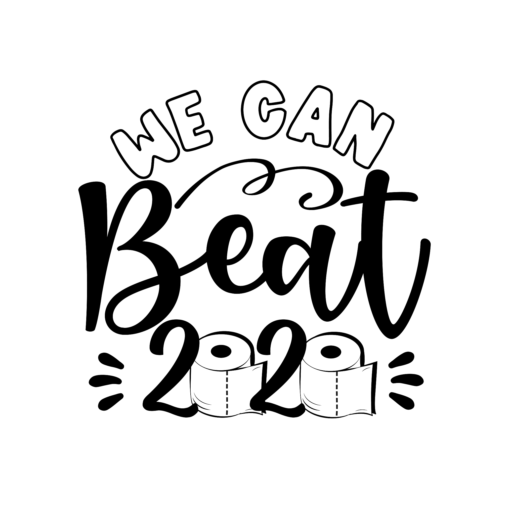 we can beat 2020 - greeting card  in covid-19 pandemic self isol