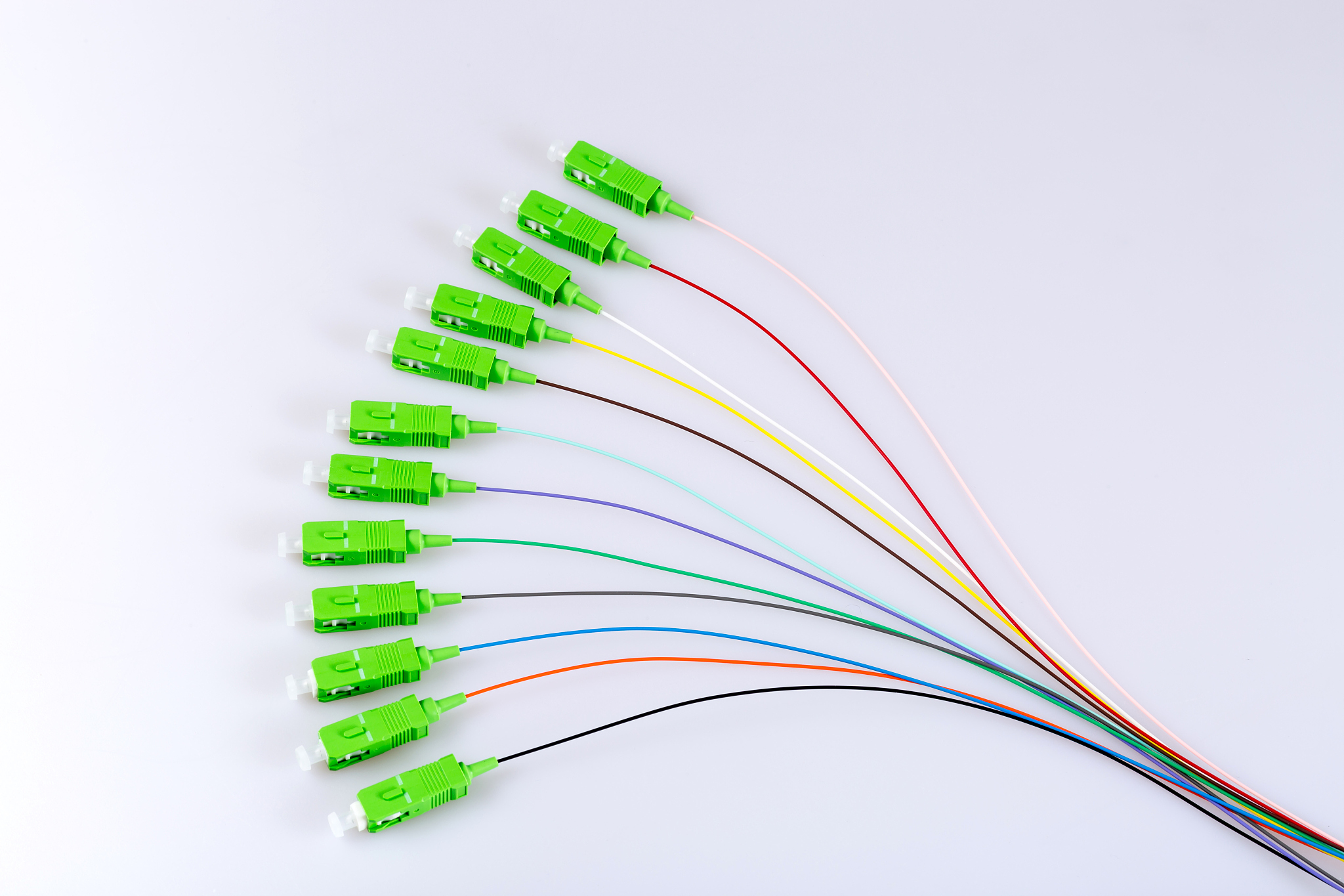 optic fiber cables on a white background