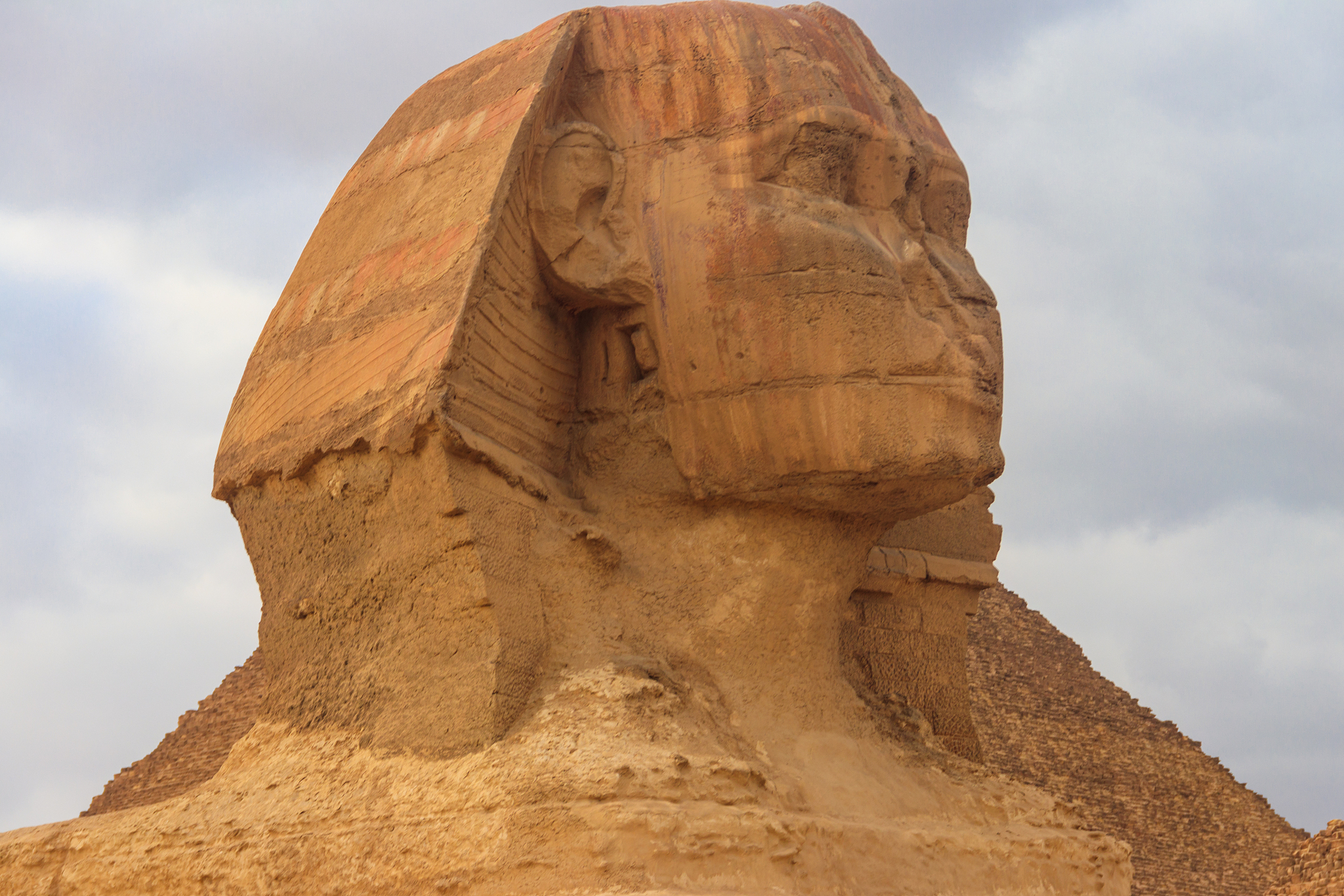 close-up of great sphinx of giza in cairo, egypt