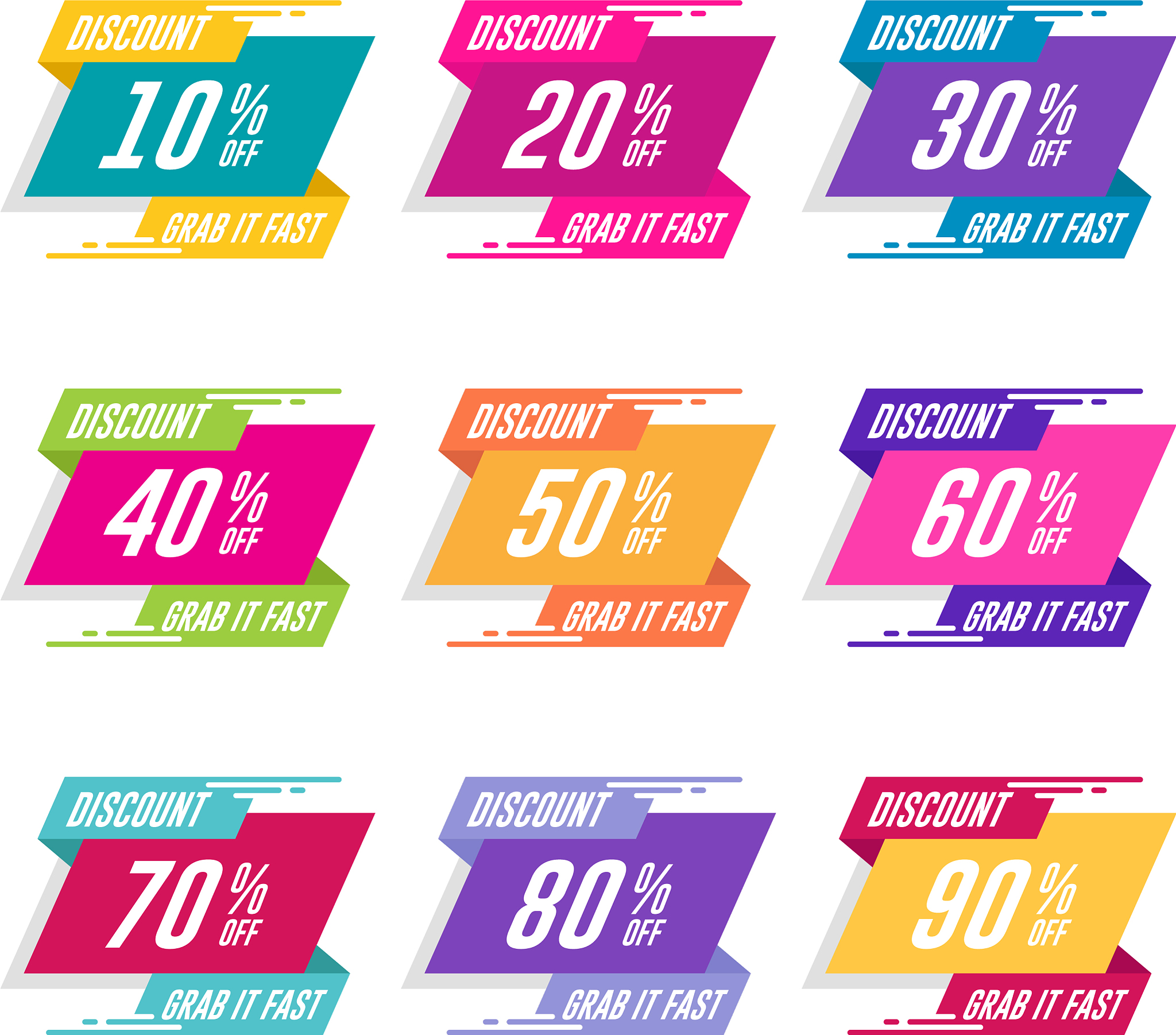 discount sale symbol element with modern colorful