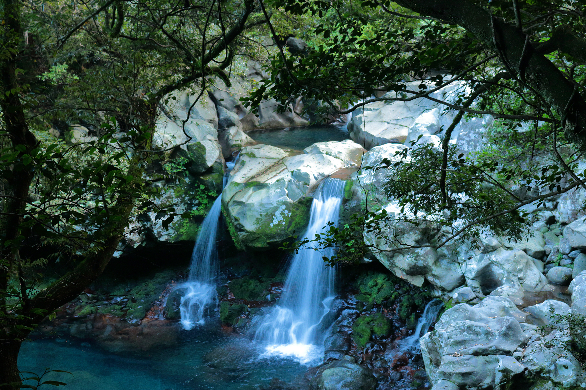mandarin ducks waterfalls, waterfalls, valleys, valleys