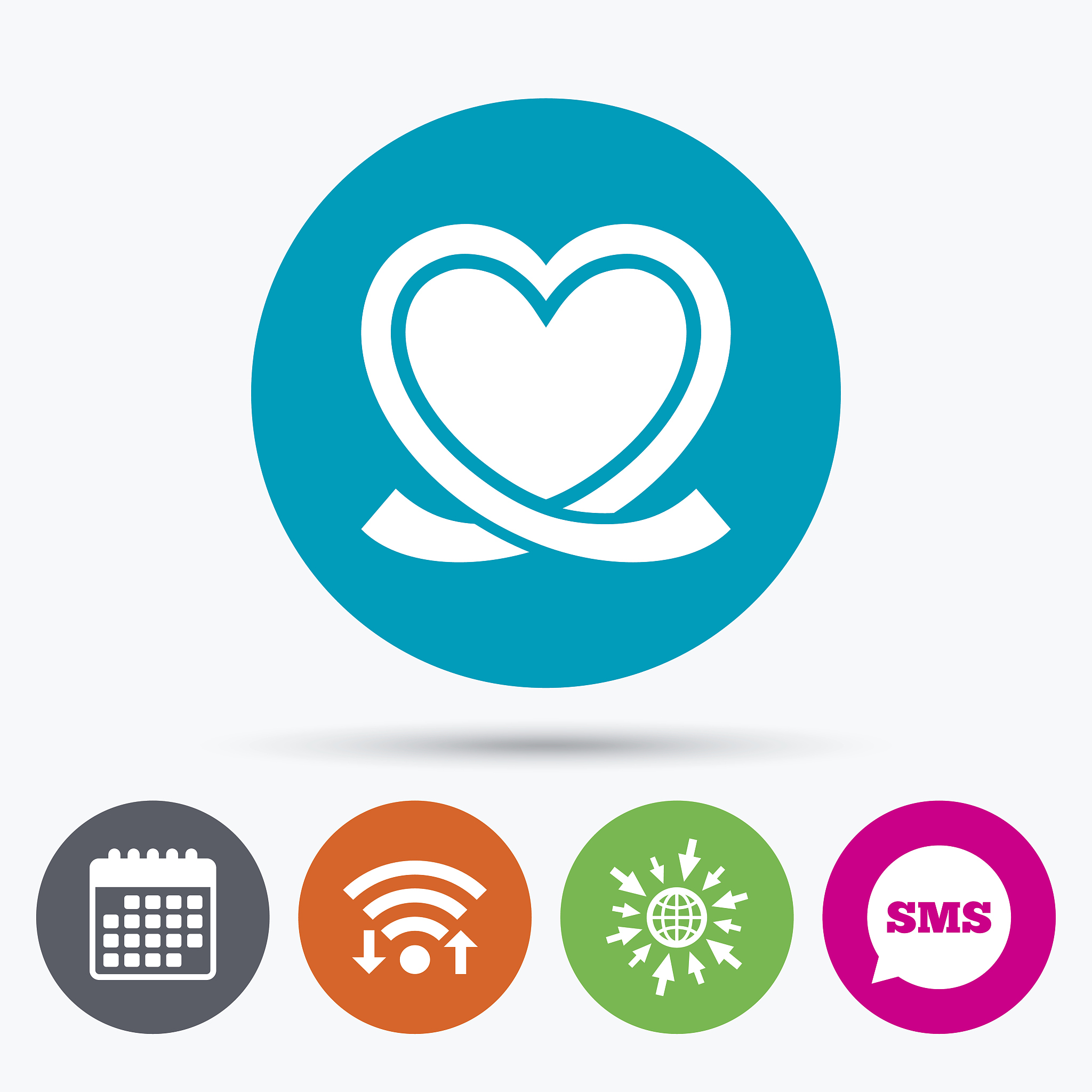 heart ribbon sign icon. love symbol.