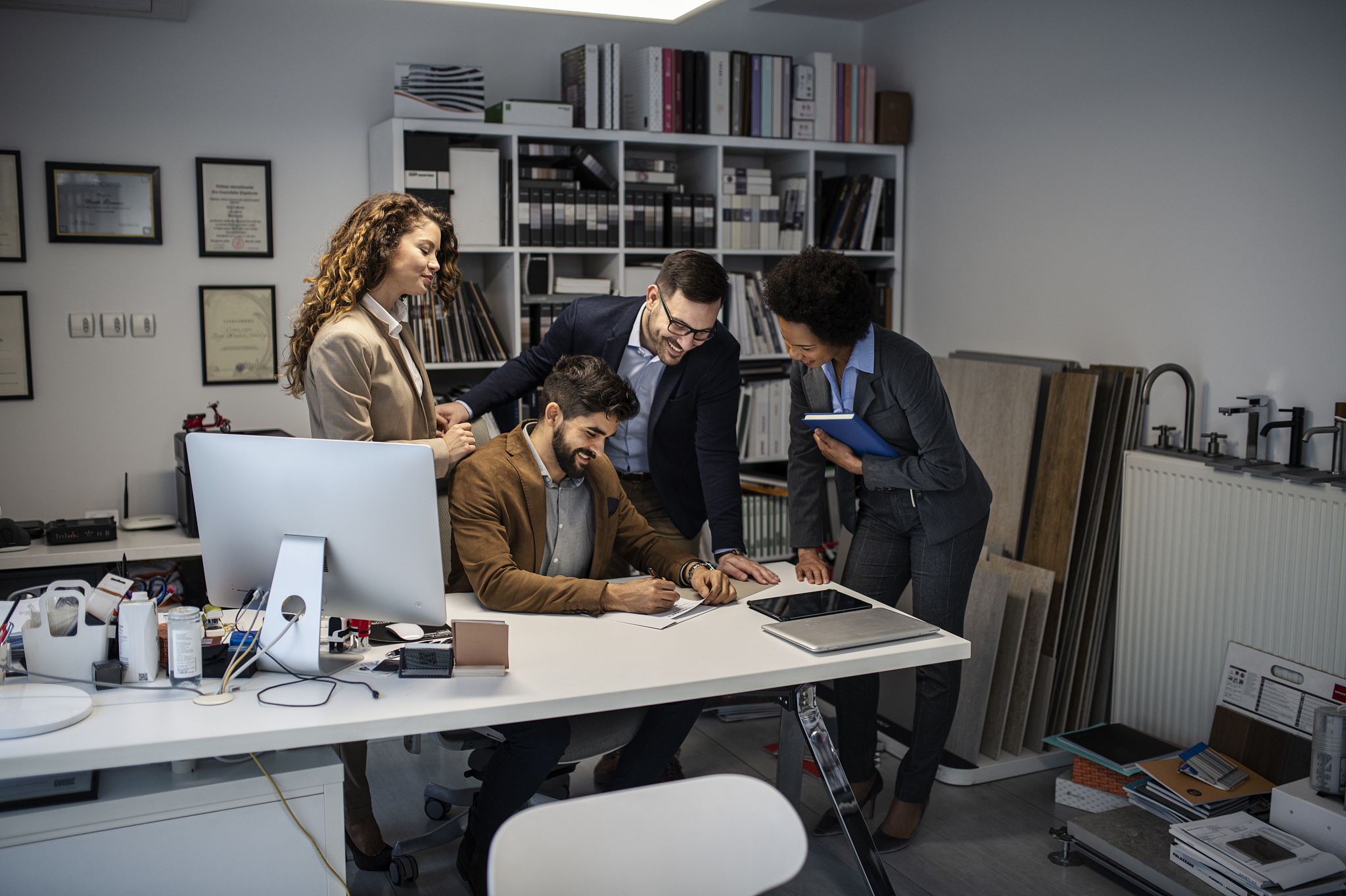 business people working in office