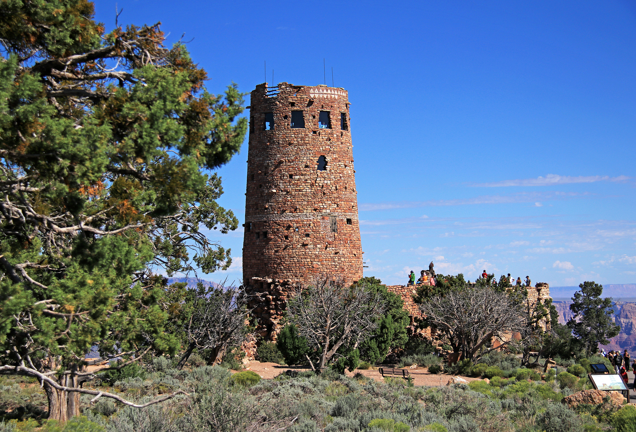 desert view watchtower in the south rim of the grand canyon nati