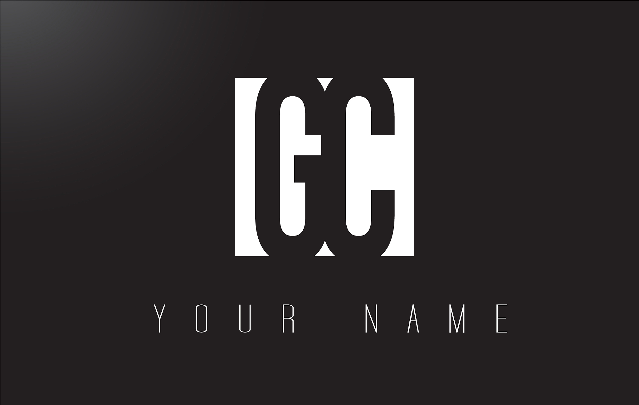 gc letter logo with black and white negative