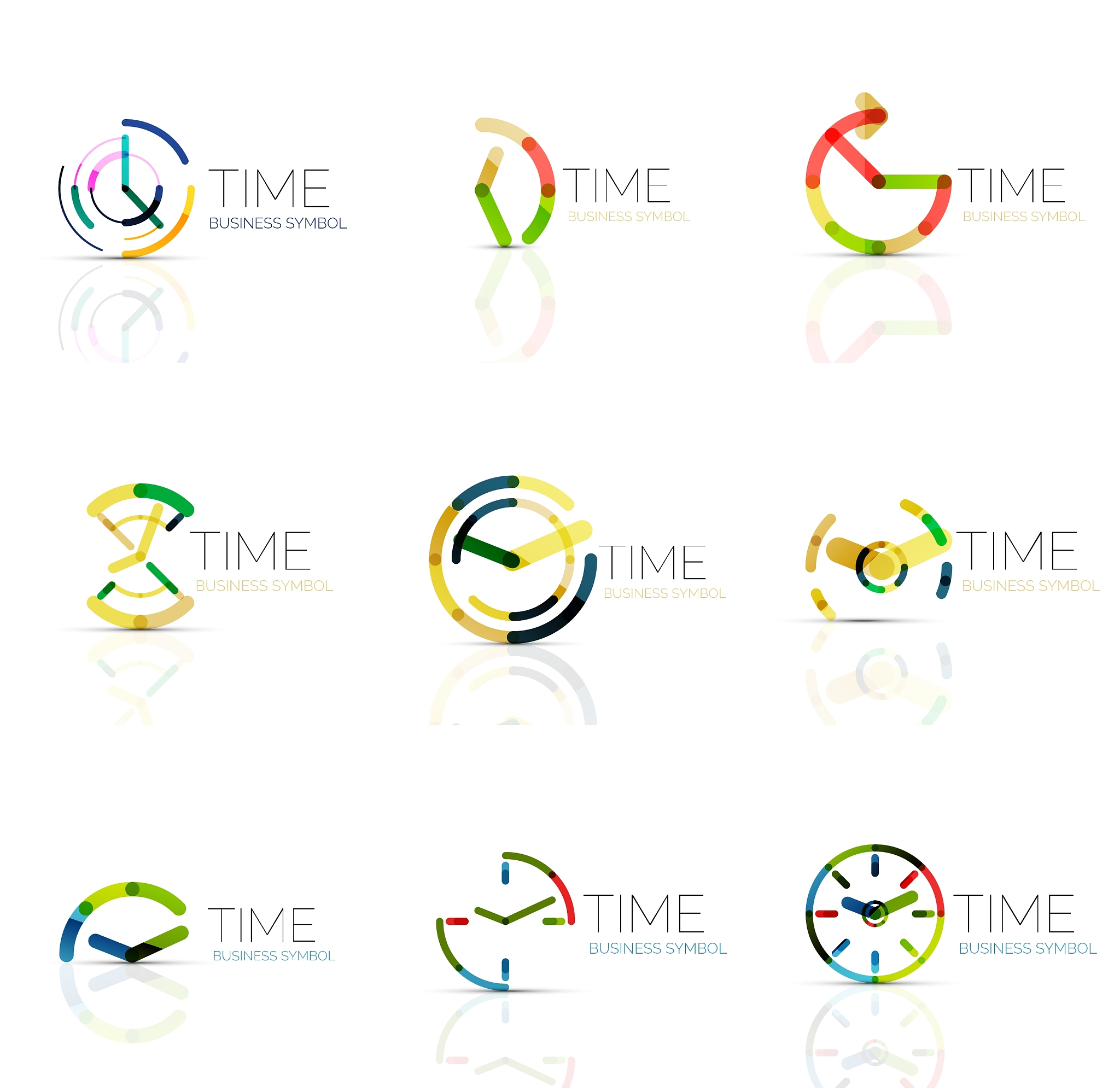 linear time abstract logo set connected