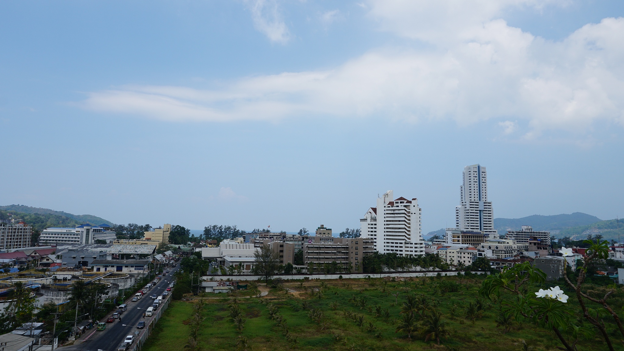 drone view of the city of patong, phuket island
