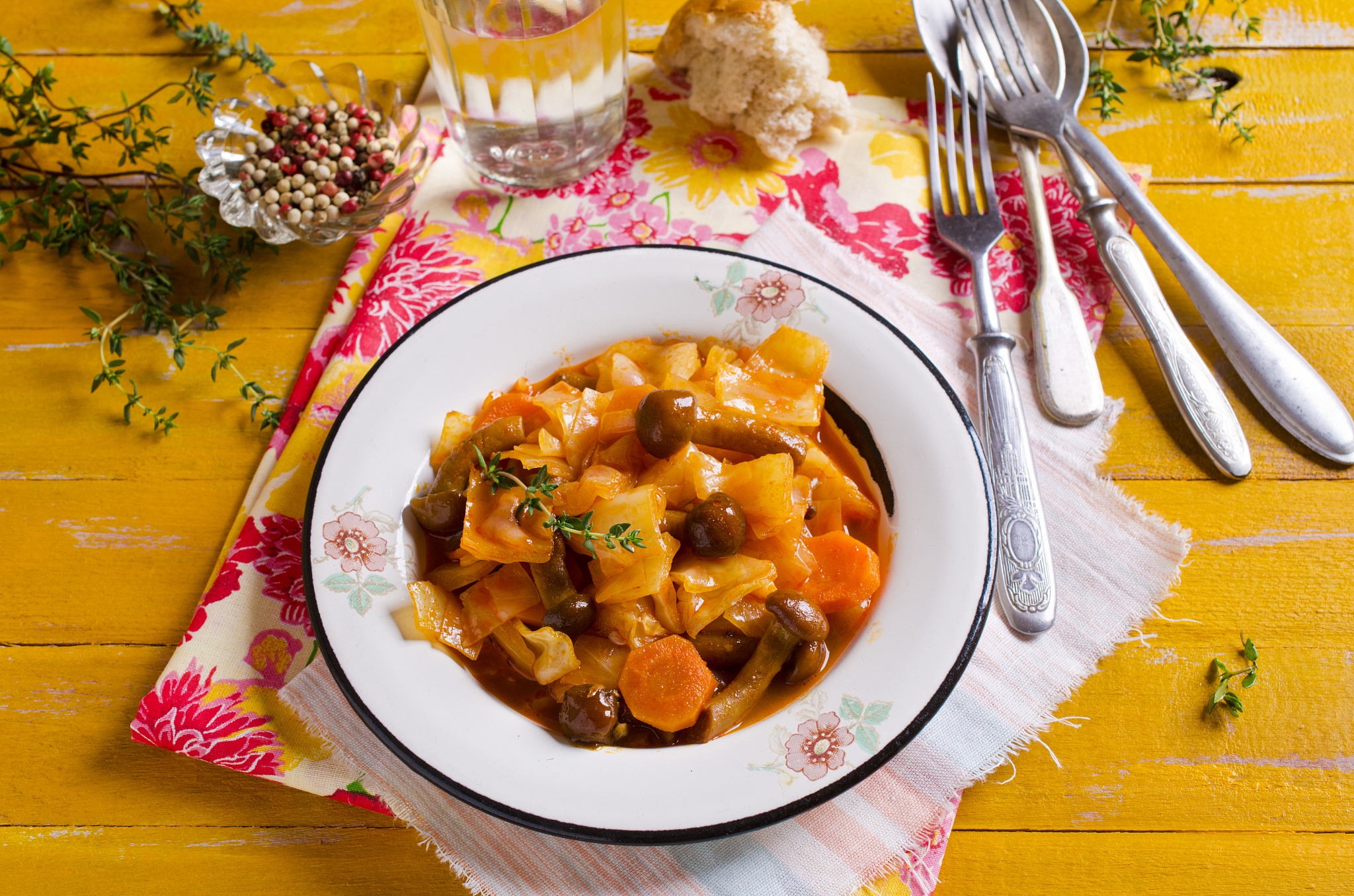 vegetables with mushrooms