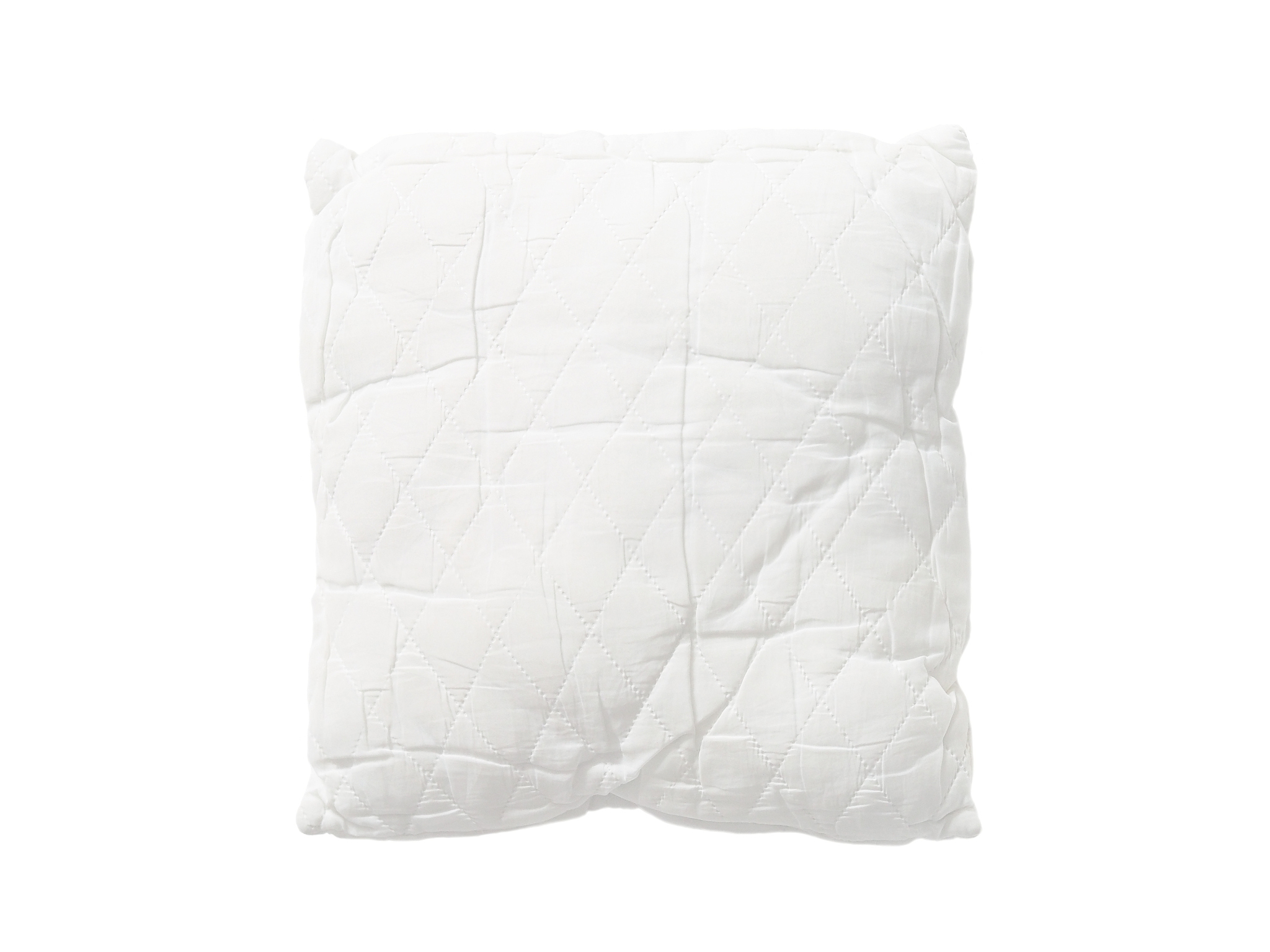 close up of a white pillow isolated on a white background,