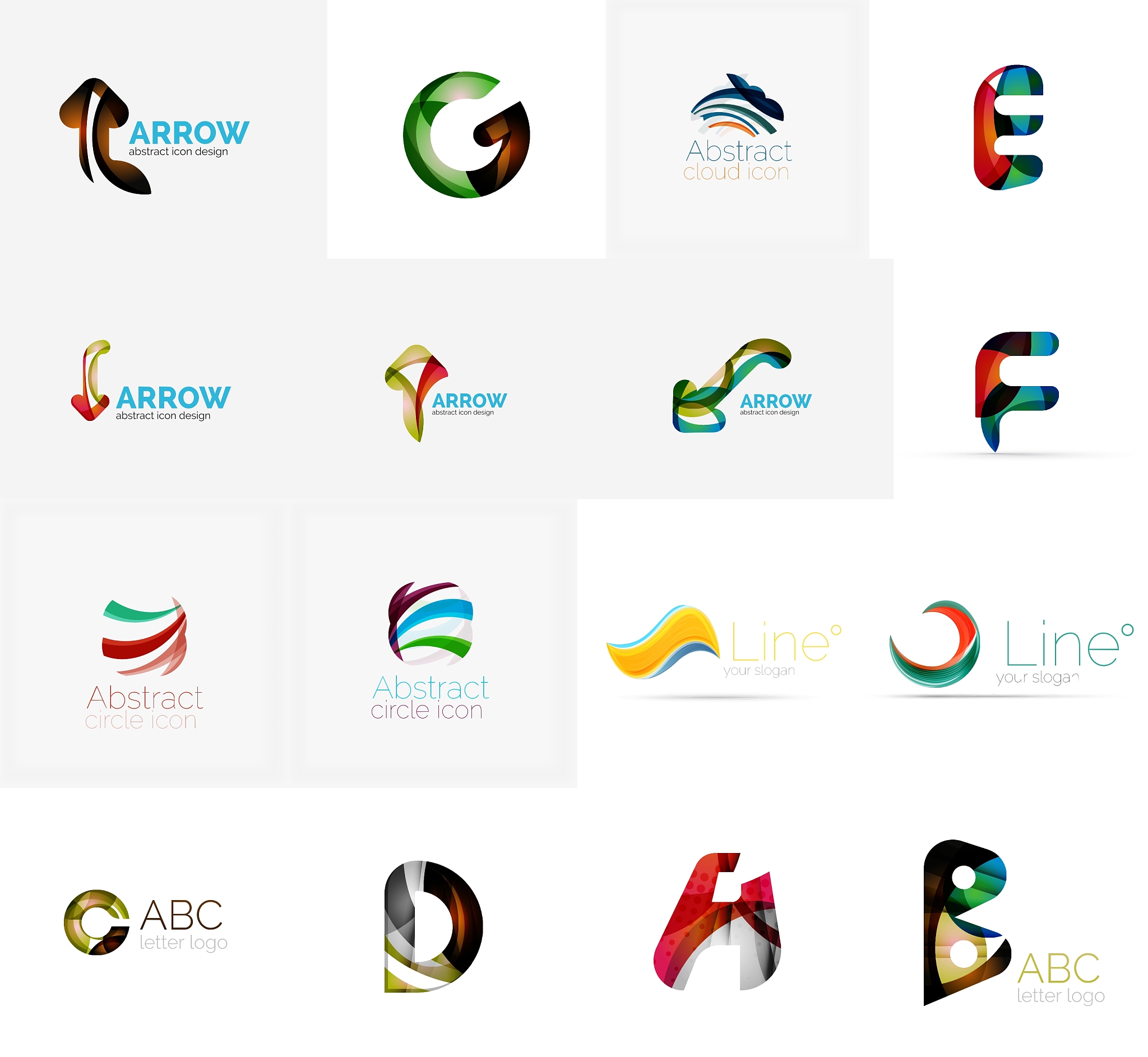 set of universal company logo ideas business icon