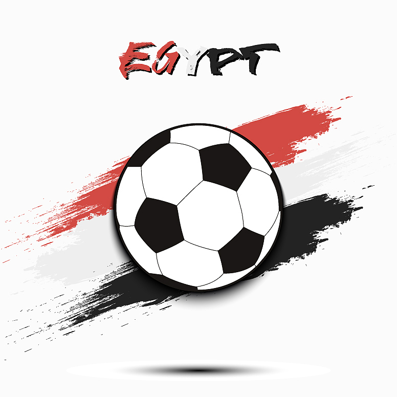 soccer ball and egypt flag
