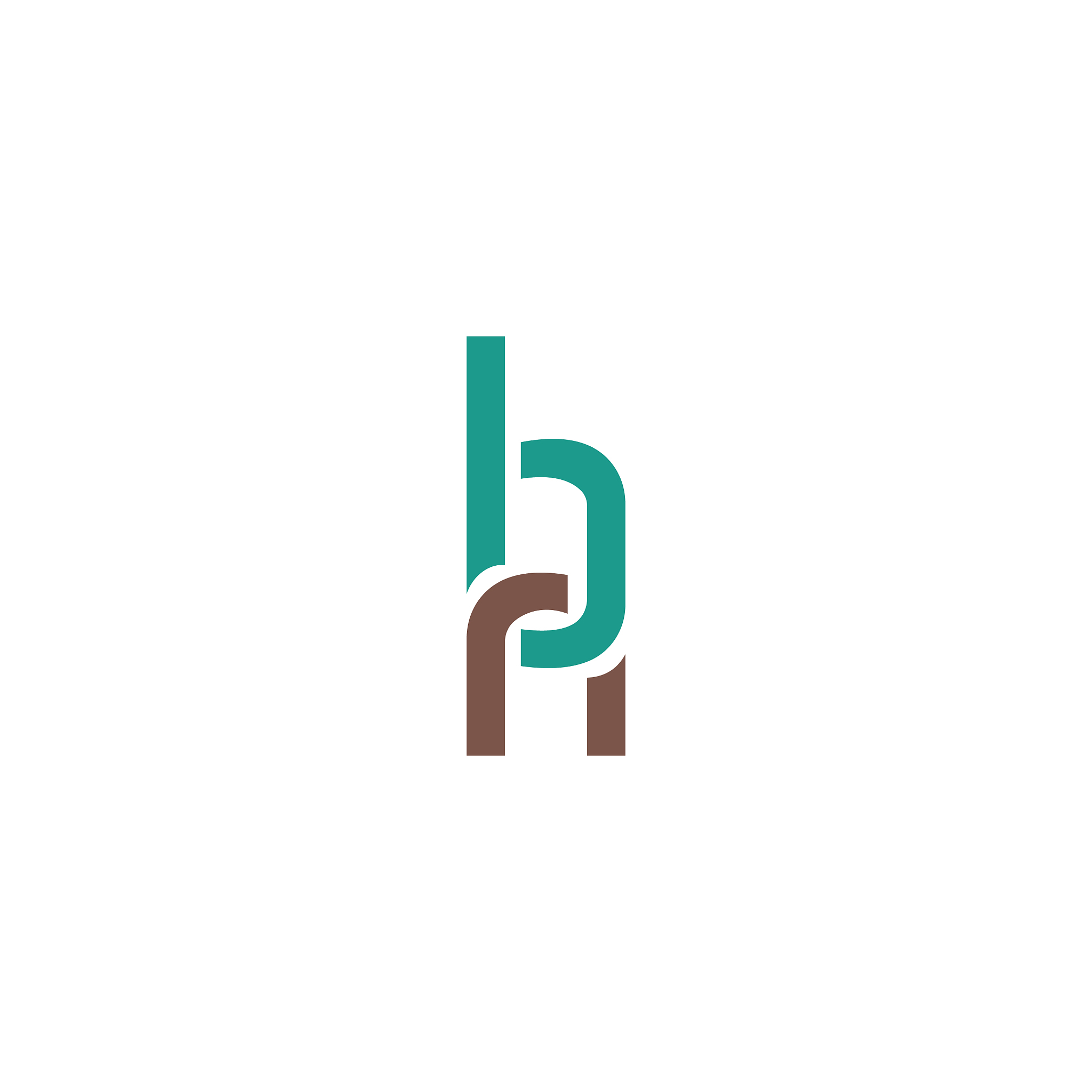 initial letter bh or hb logo design template