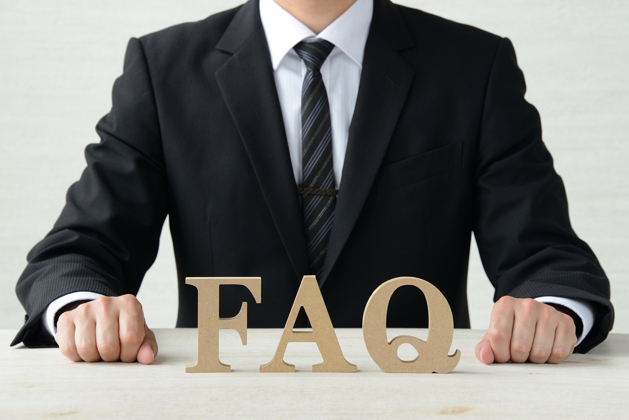 business man and faq object