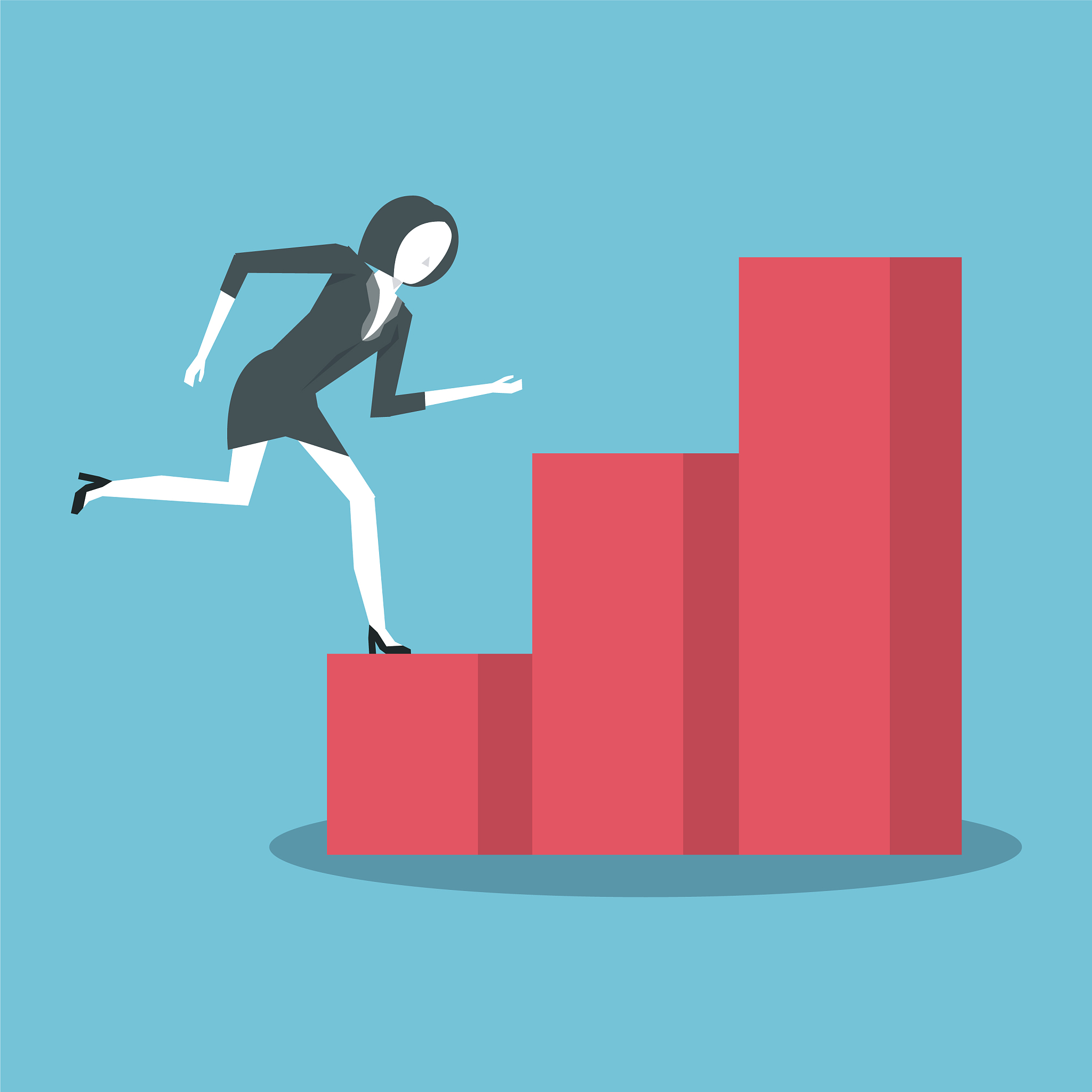 business people and statistics