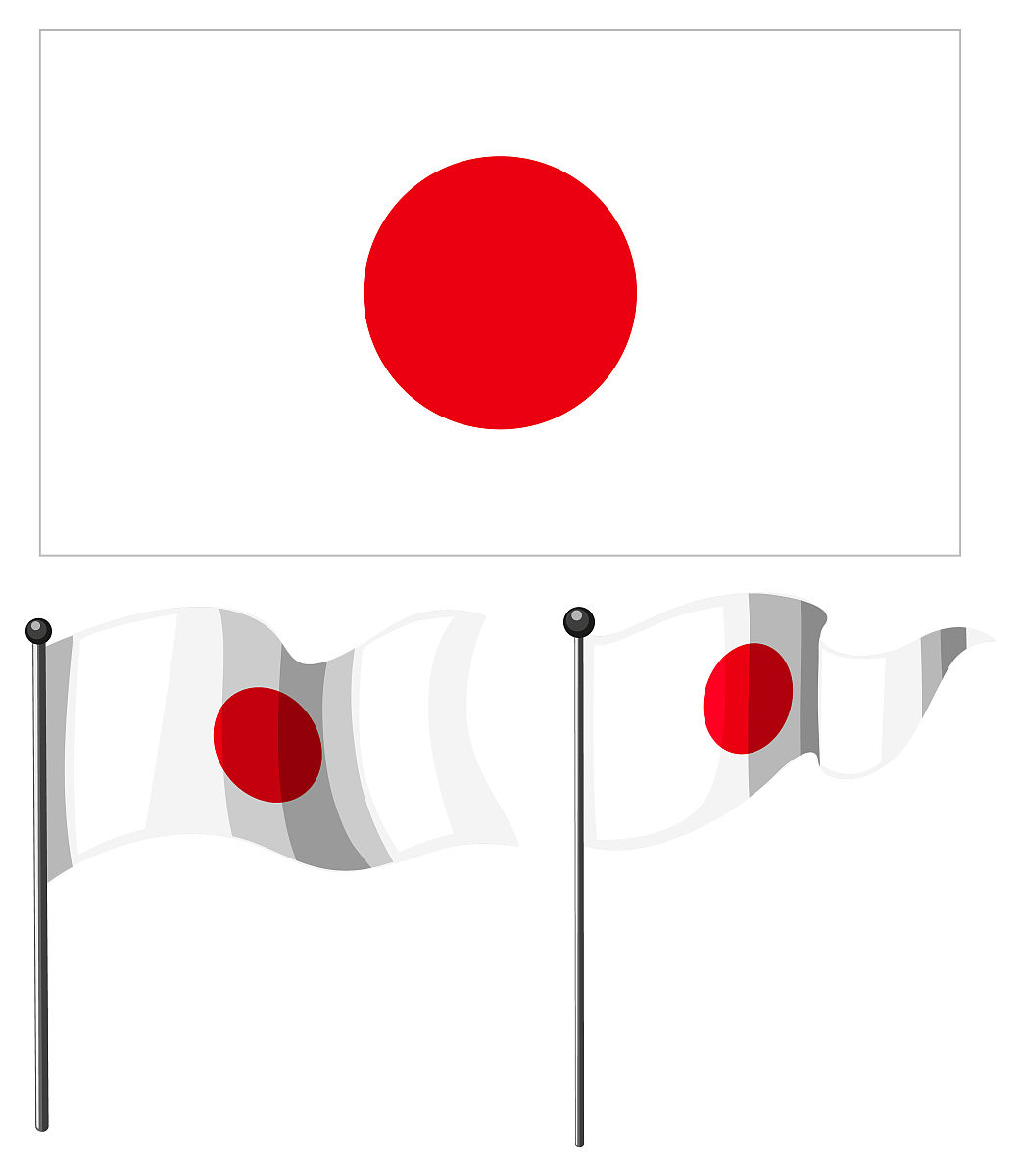 日本国旗尺寸：2:3 比例及标准尺寸