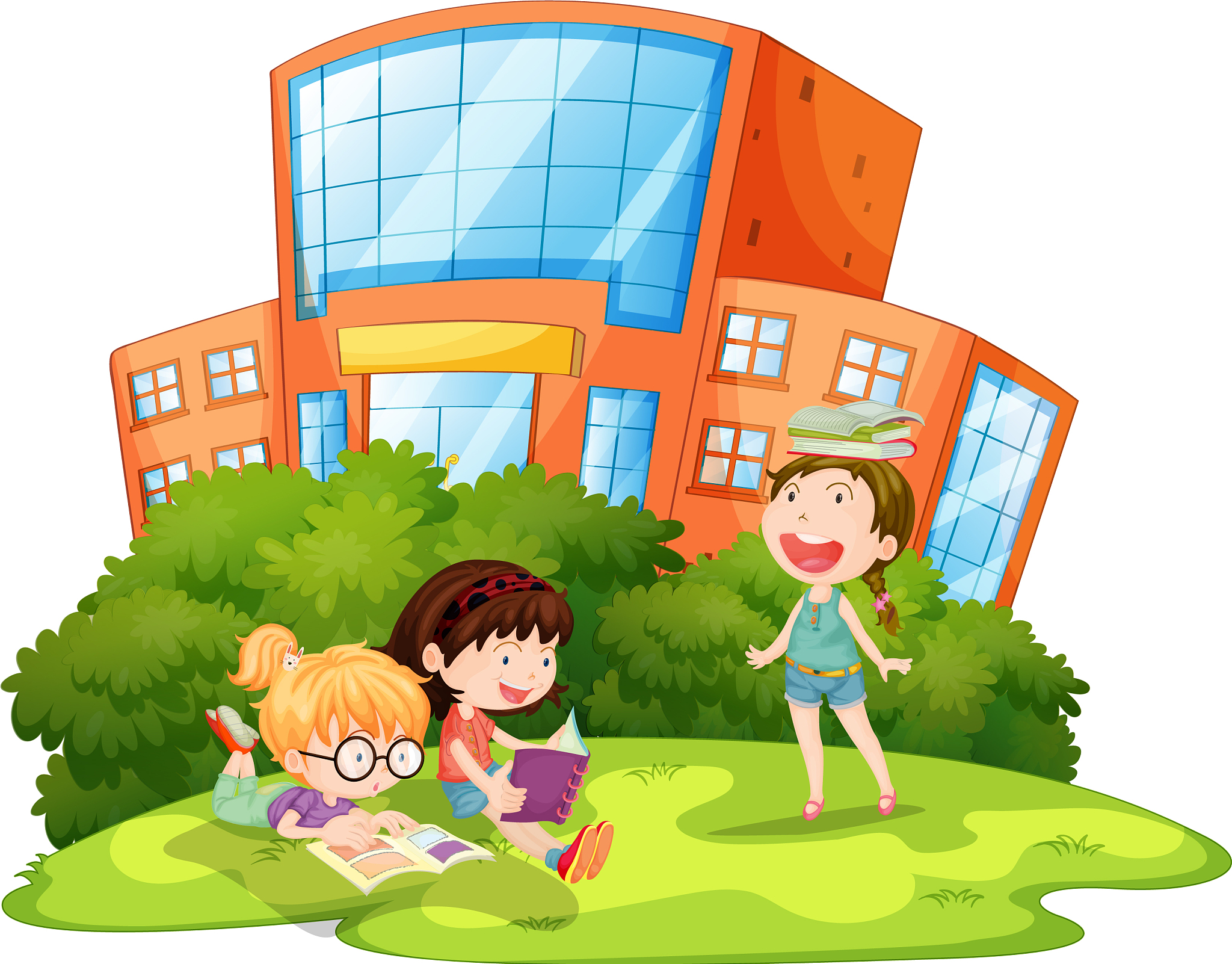 children playing outside school