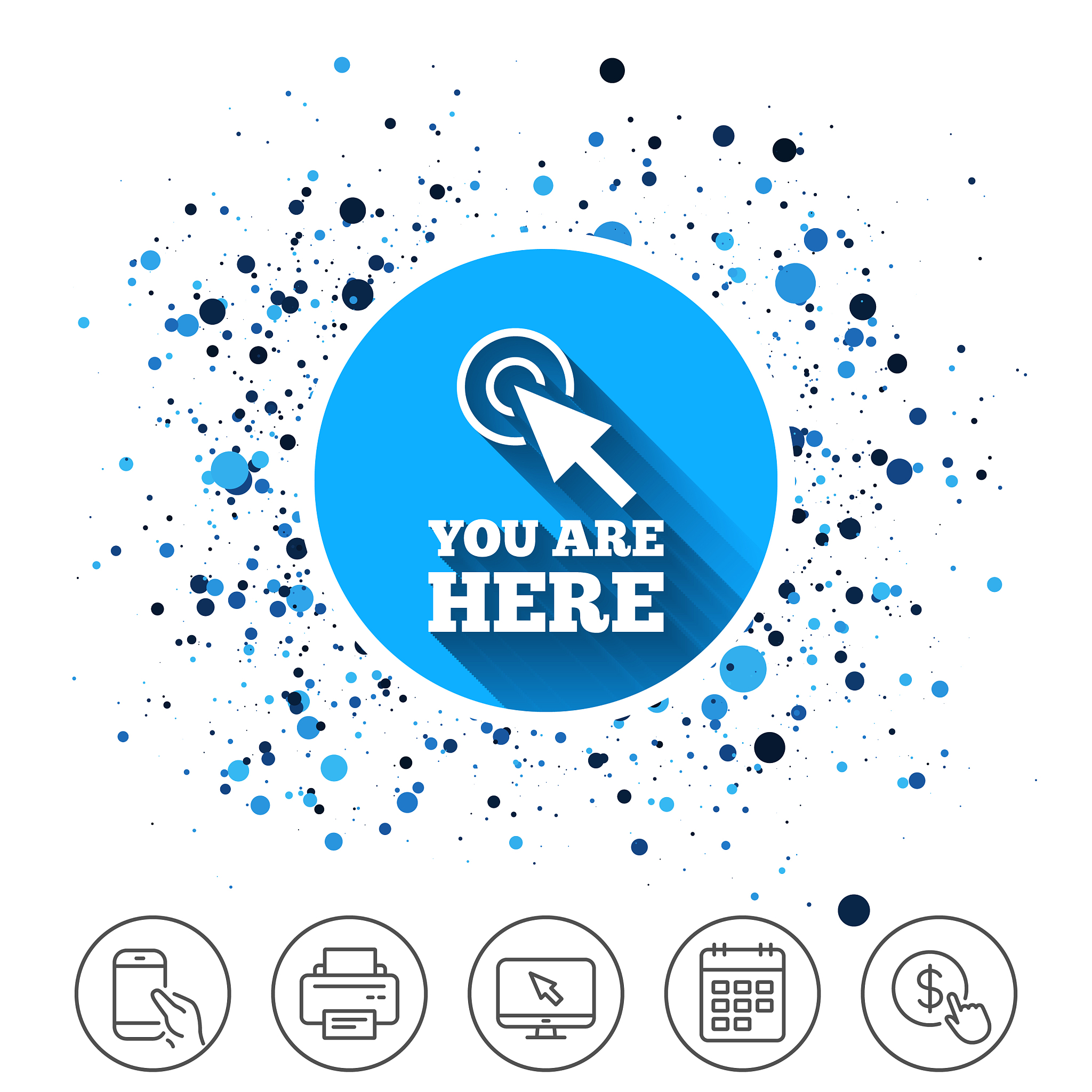 you are here sign icon info speech bubble