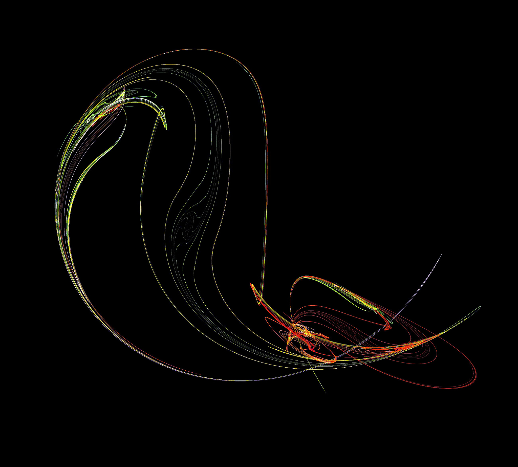 image of one digital fractal on black color